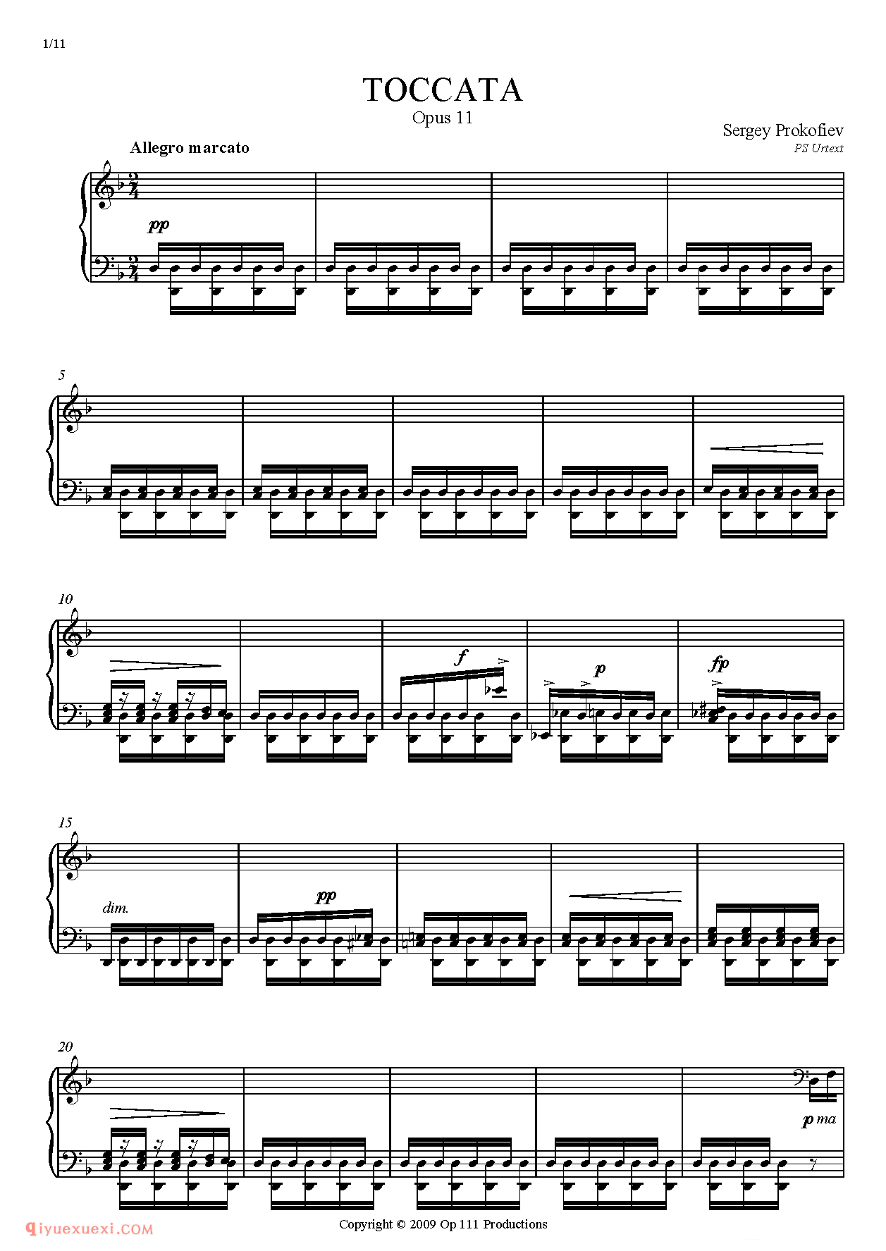 Prokofiev Toccata Urtext_超高难度钢琴谱