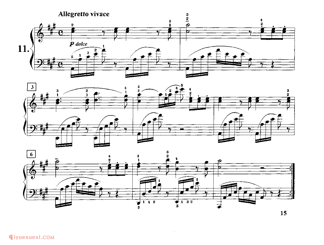 第十一条 A 大调琶音与断奏练习_车尔尼718_黄伊娜