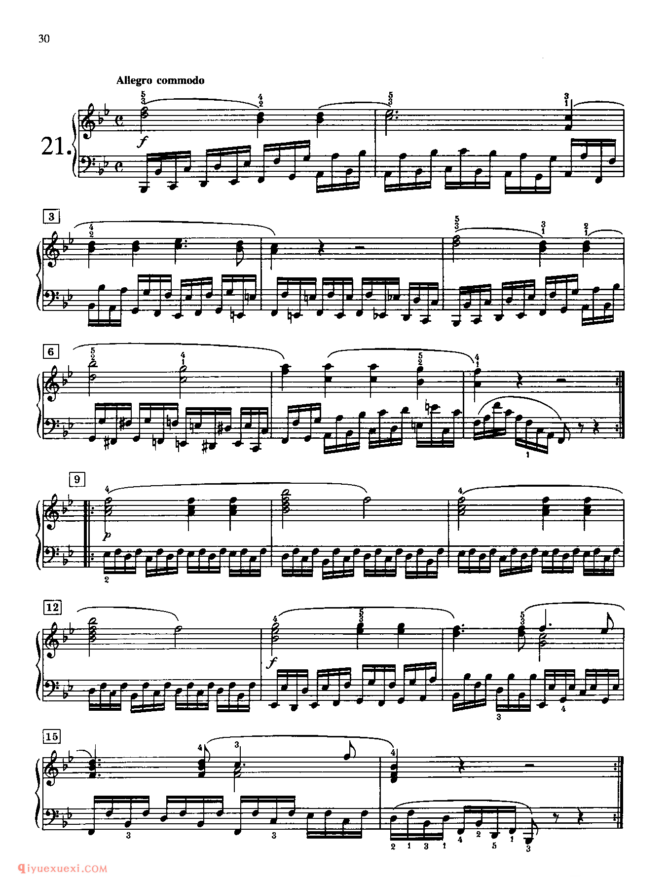 第21条_Allegro commodo in B flat　分解八度与手的转动_车尔尼718_[美]莫利斯·亨森