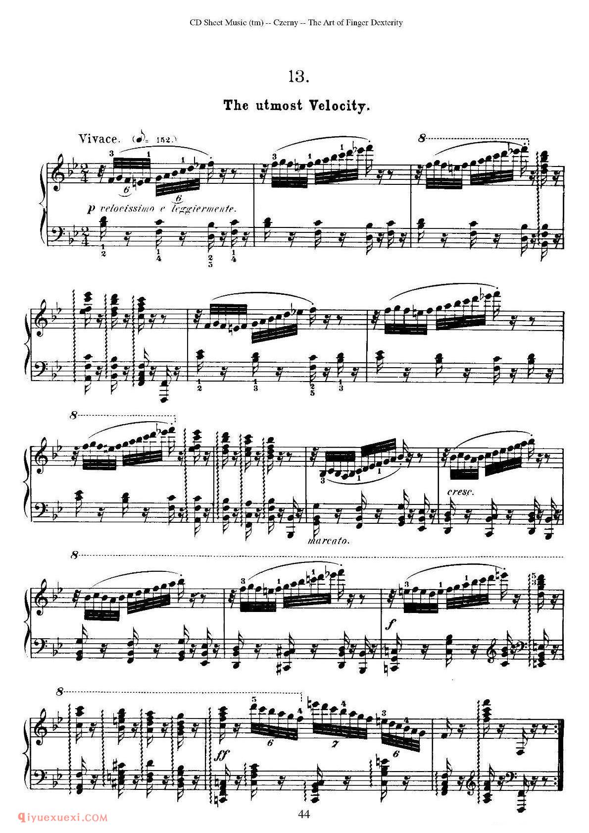 车尔尼740第十三条_车尔尼740第13条钢琴谱
