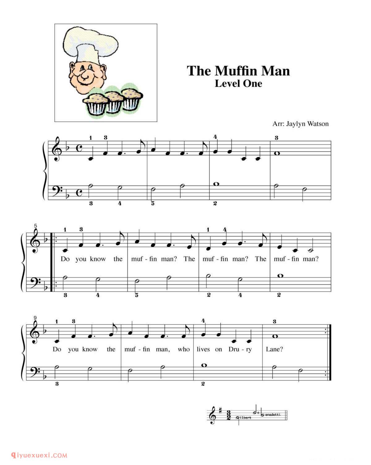 The Muffin Man_初级钢琴练习曲