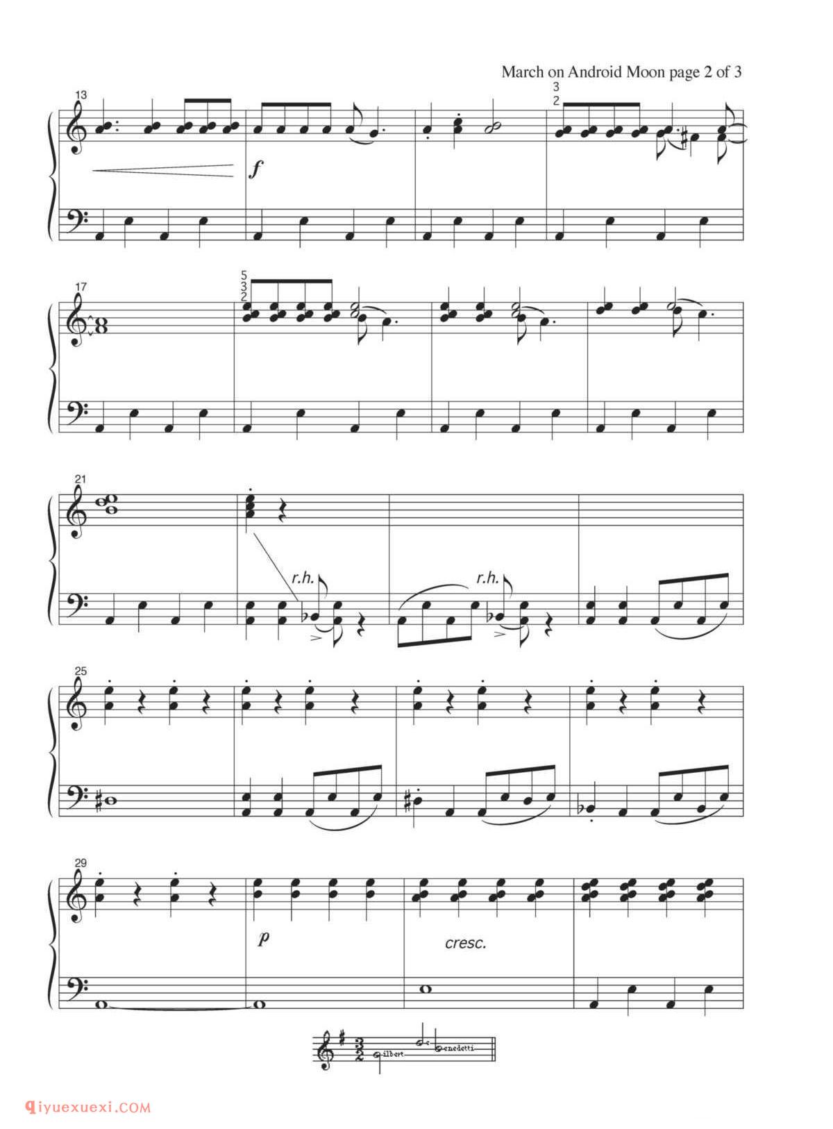 March on Android Moon_钢琴四级练习曲