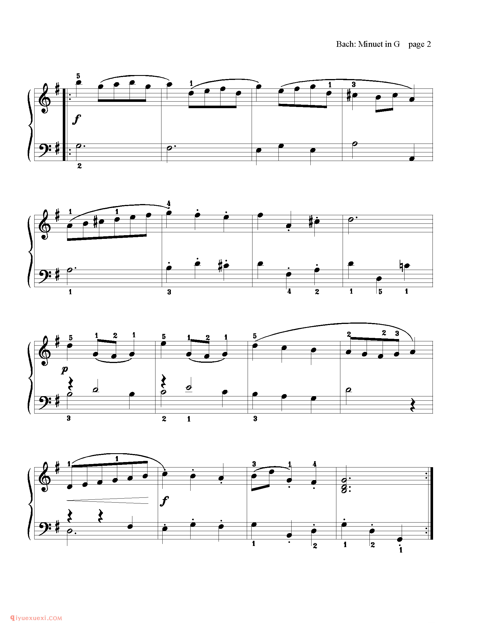 Minuet in GKeyboard Classics_钢琴中级练习曲