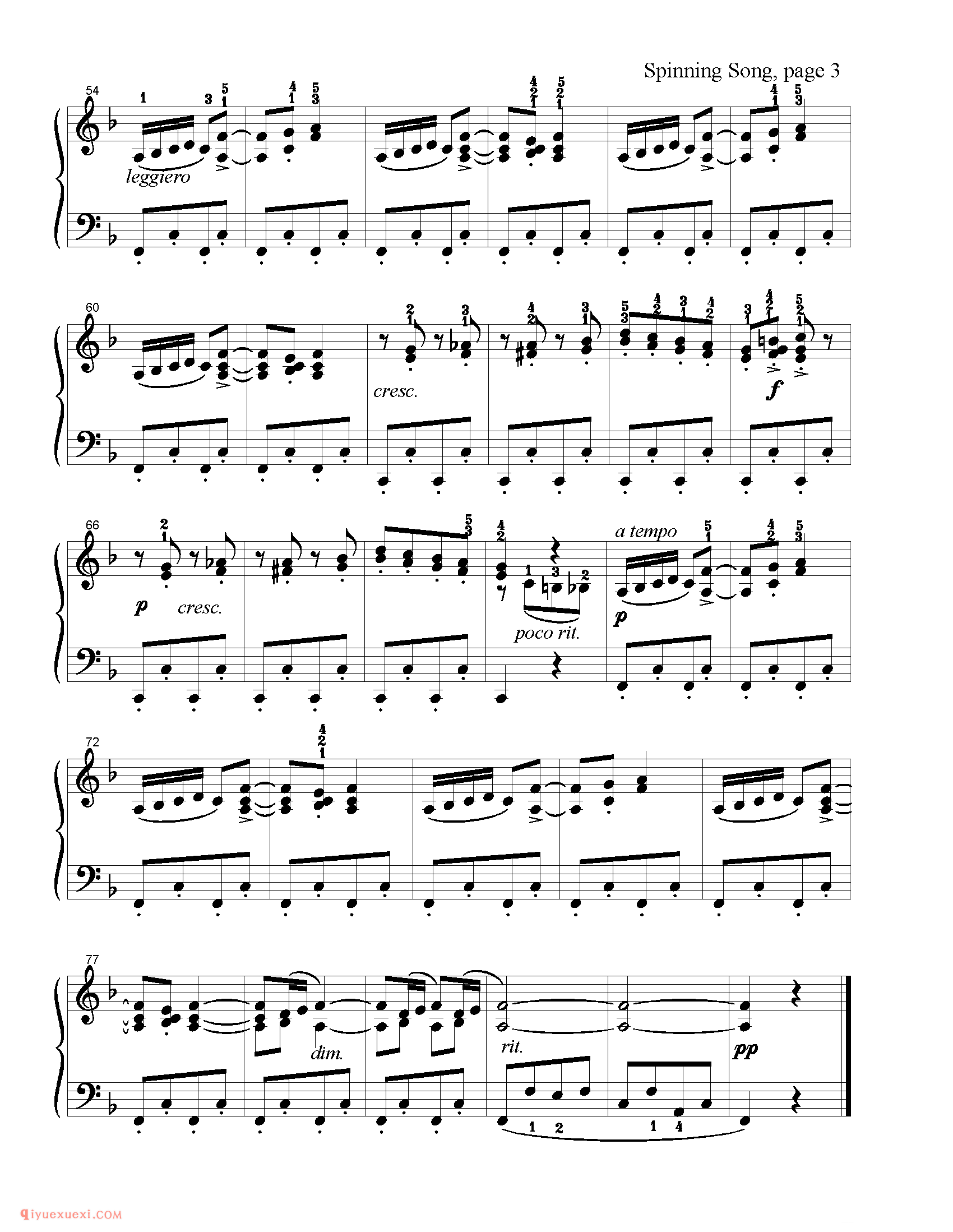 Spinning Song_钢琴中级练习曲