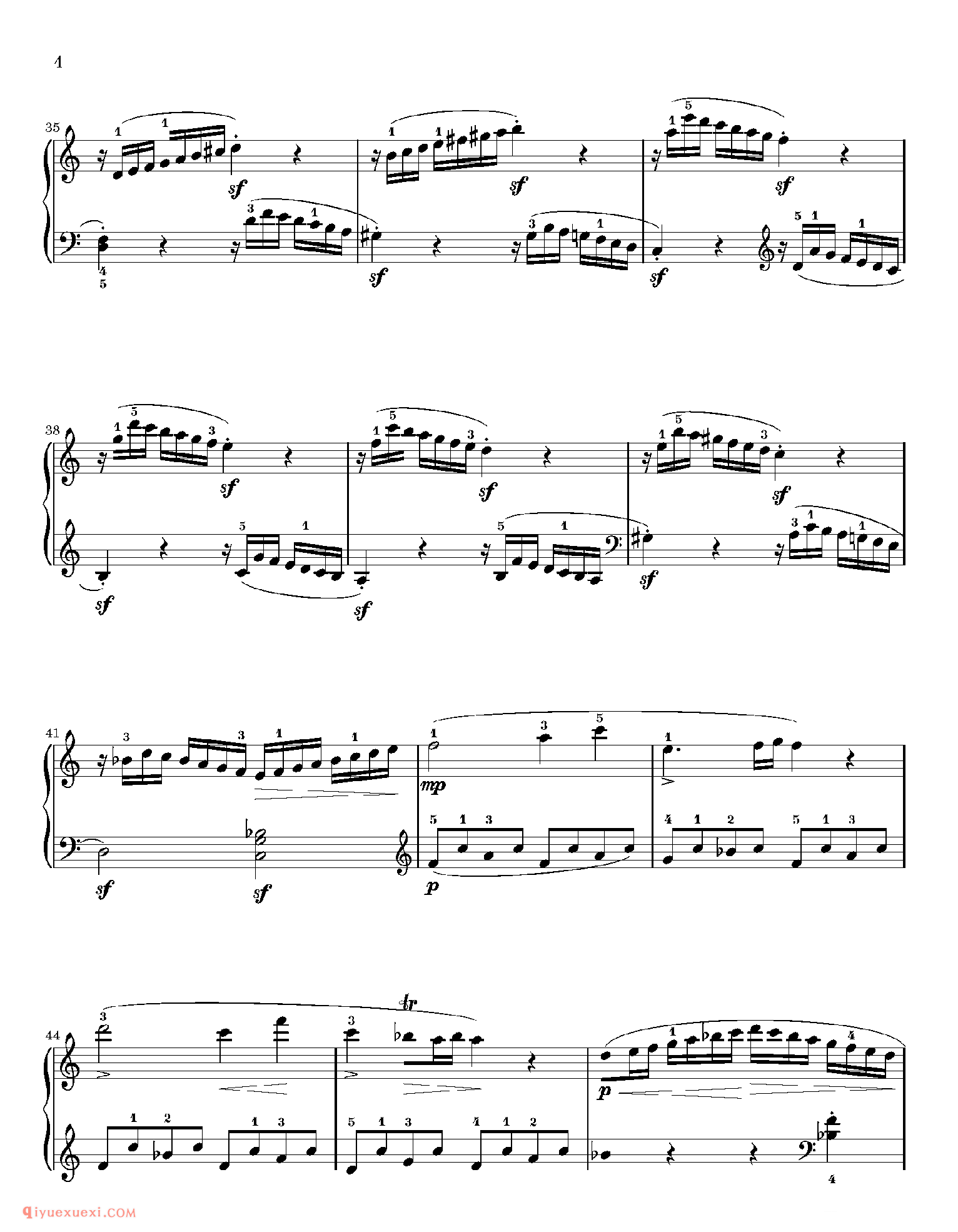 Sonate 16 in C major_钢琴中级练习曲