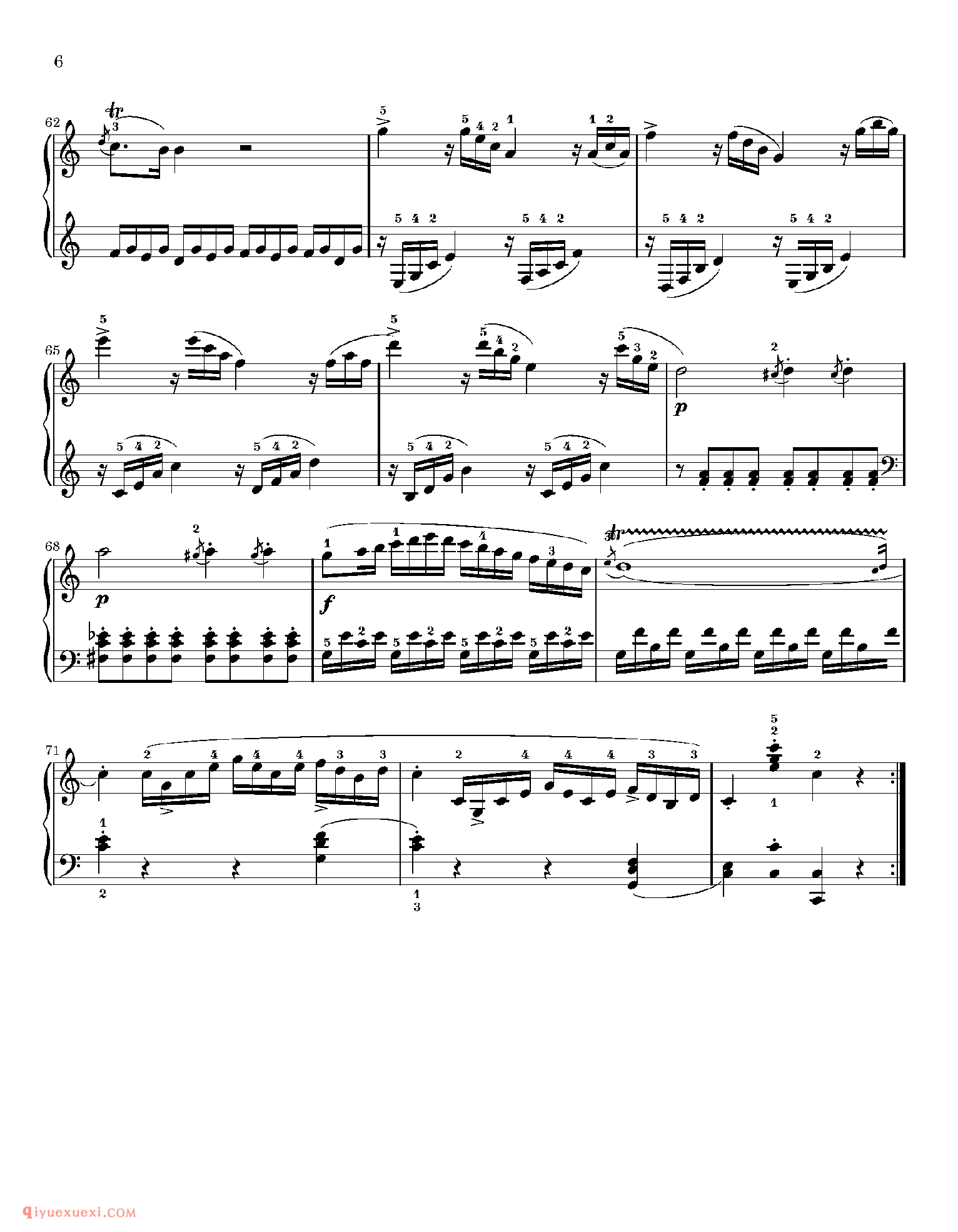 Sonate 16 in C major_钢琴中级练习曲