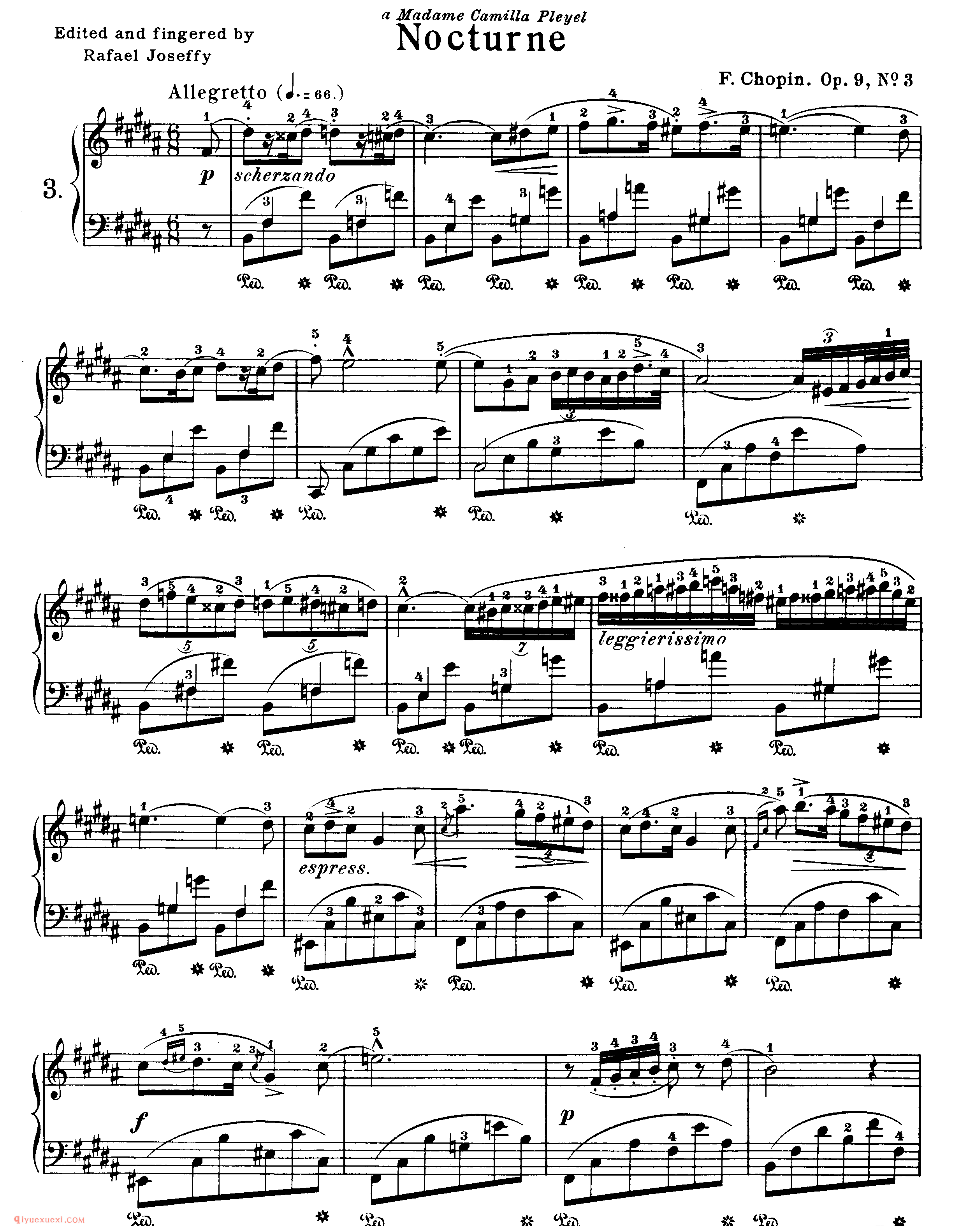 nocturne op.9,no.3_B大调_夜曲_肖邦钢琴谱