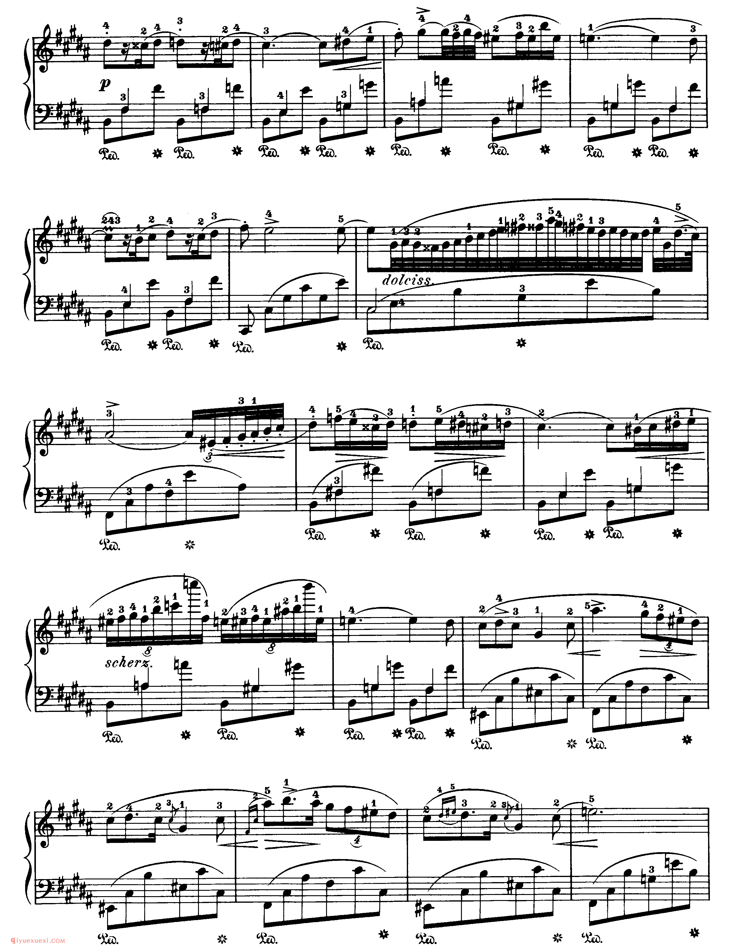 nocturne op.9,no.3_B大调_夜曲_肖邦钢琴谱