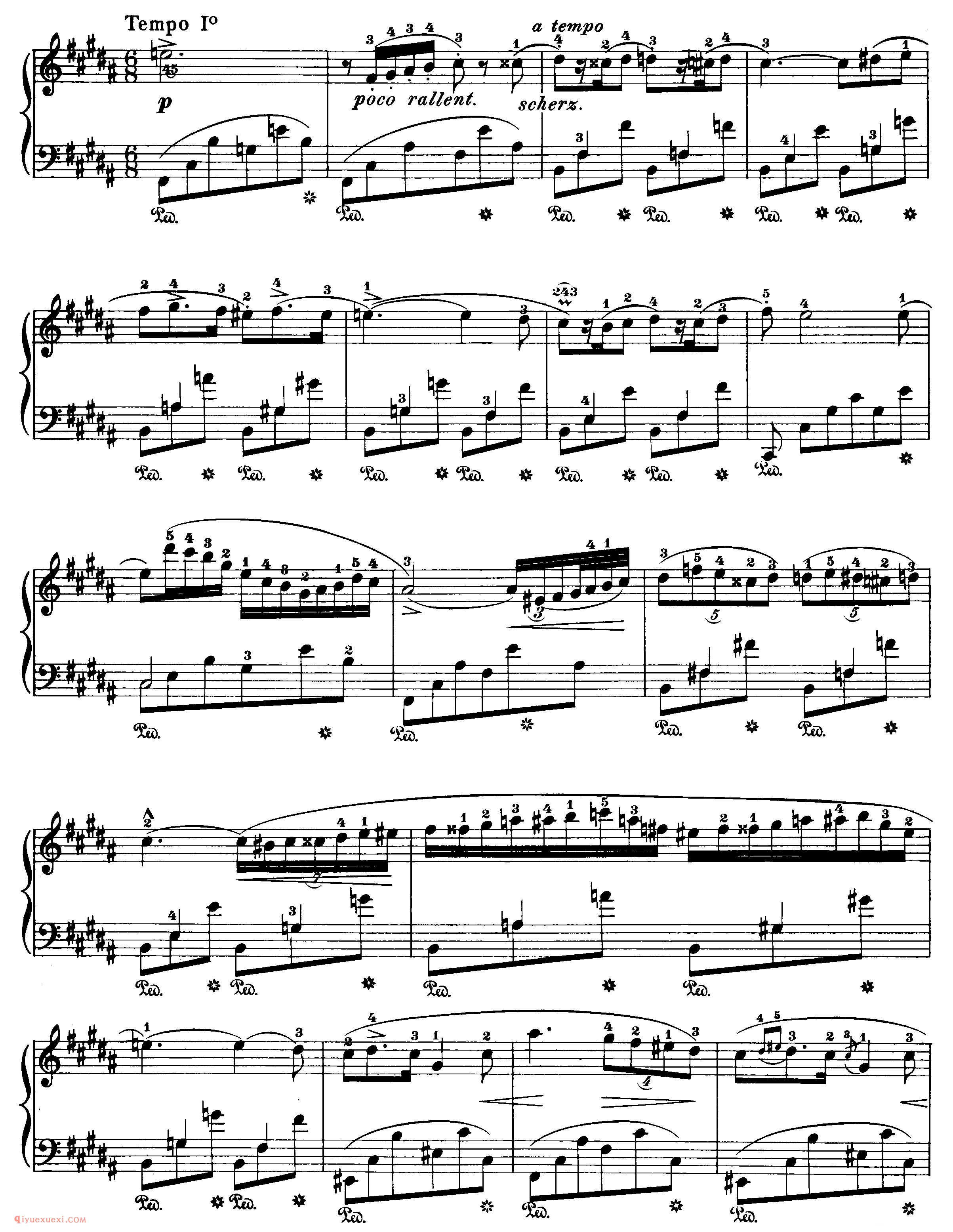 nocturne op.9,no.3_B大调_夜曲_肖邦钢琴谱