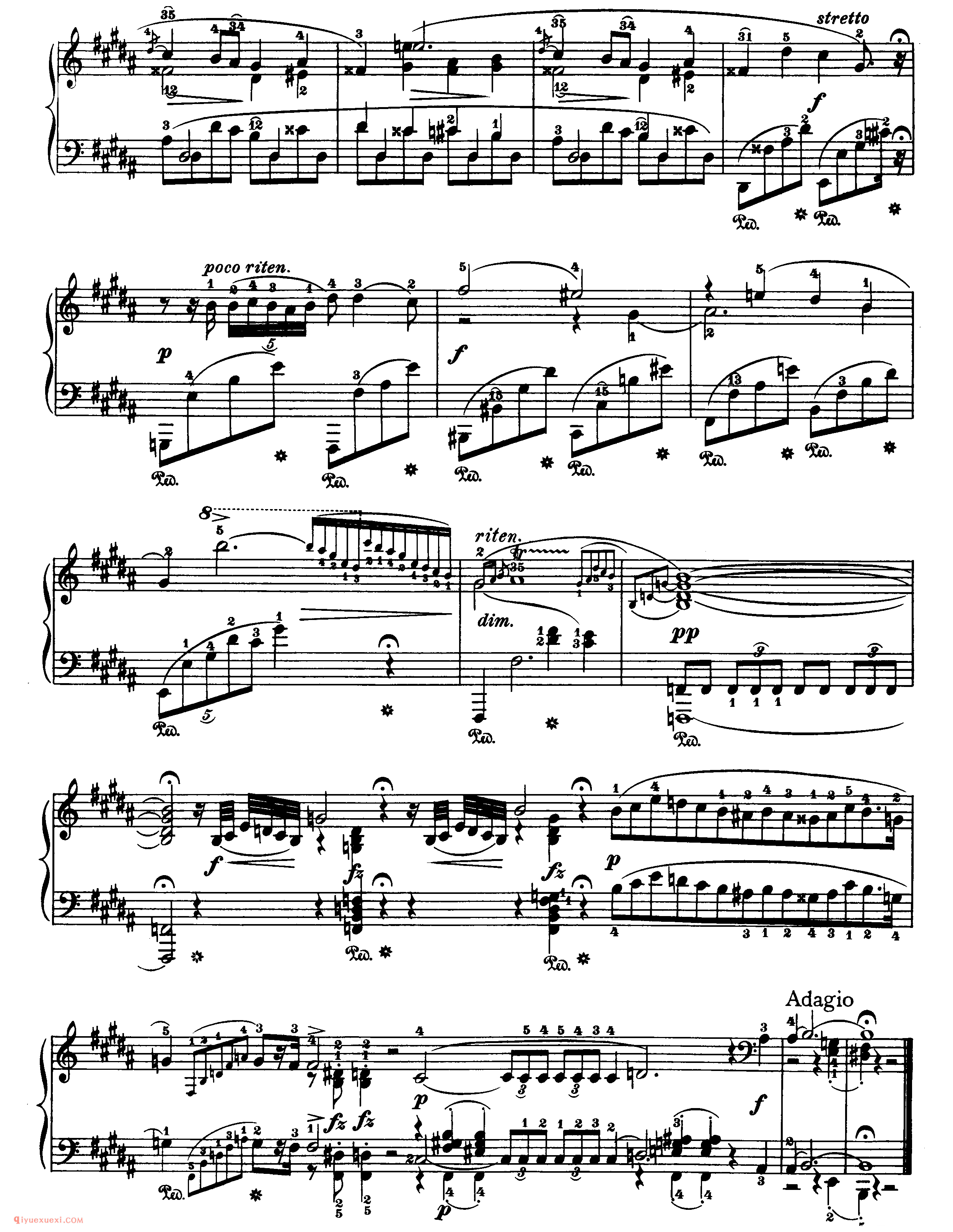 nocturne op.32,no.1_B大调_夜曲_肖邦钢琴谱