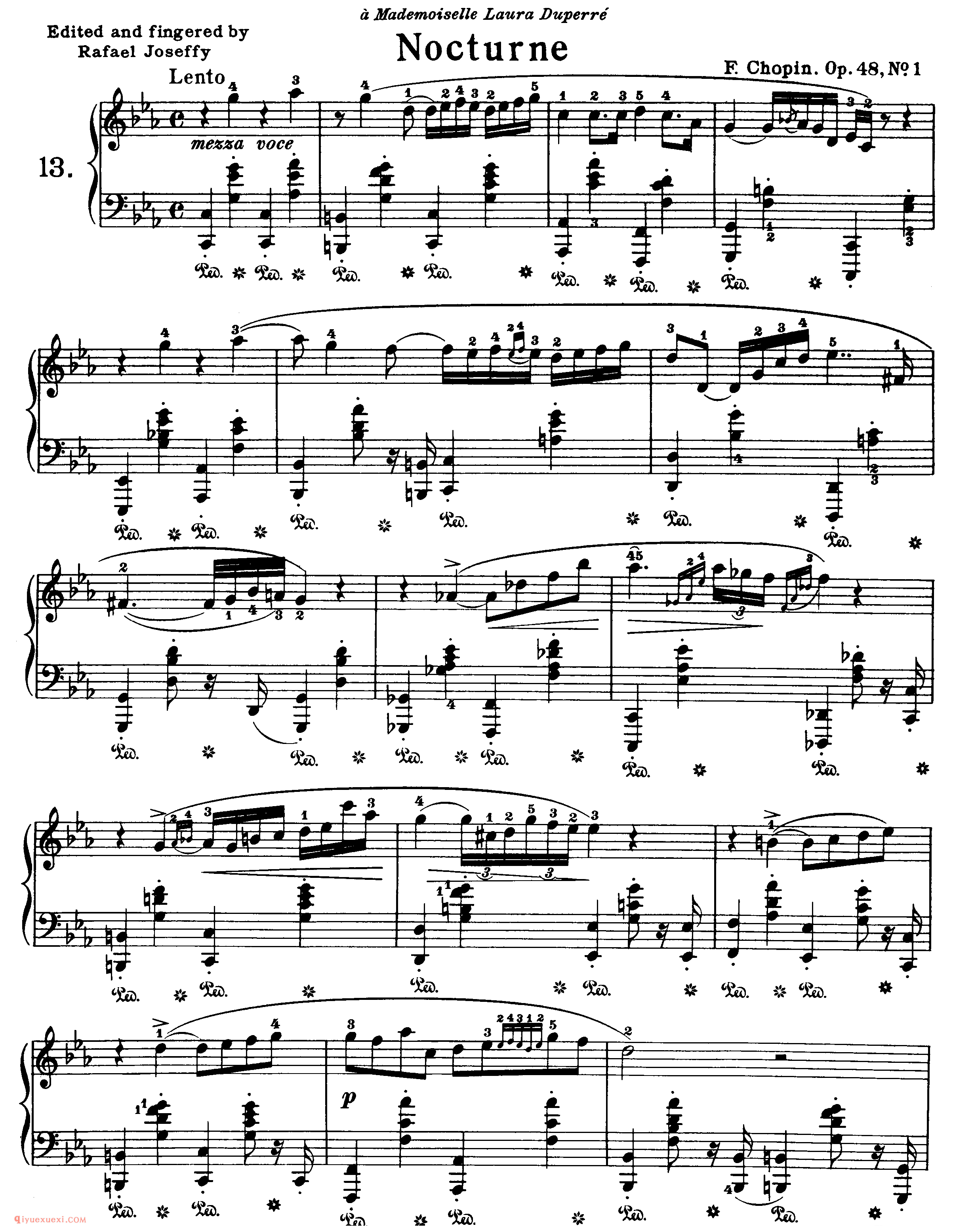 octurne op.48,no.1_c小调作品48-1_夜曲_肖邦钢琴谱