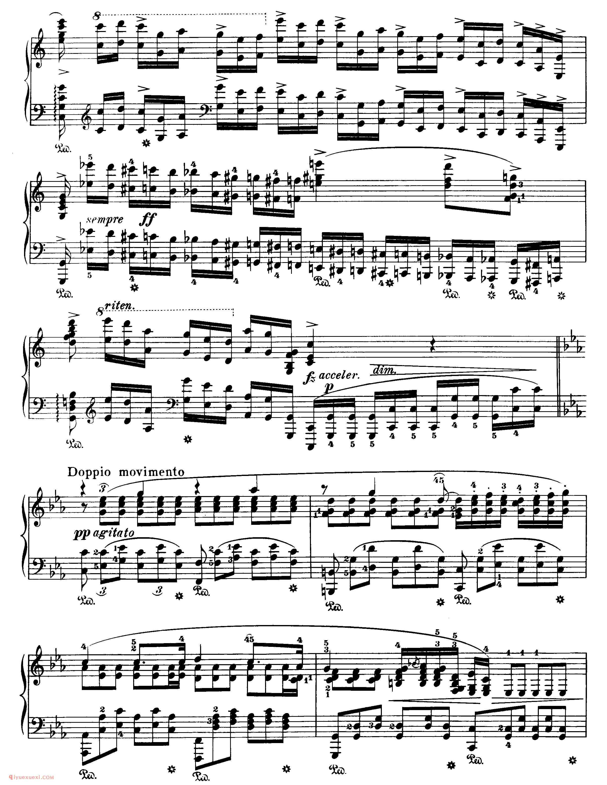 octurne op.48,no.1_c小调作品48-1_夜曲_肖邦钢琴谱