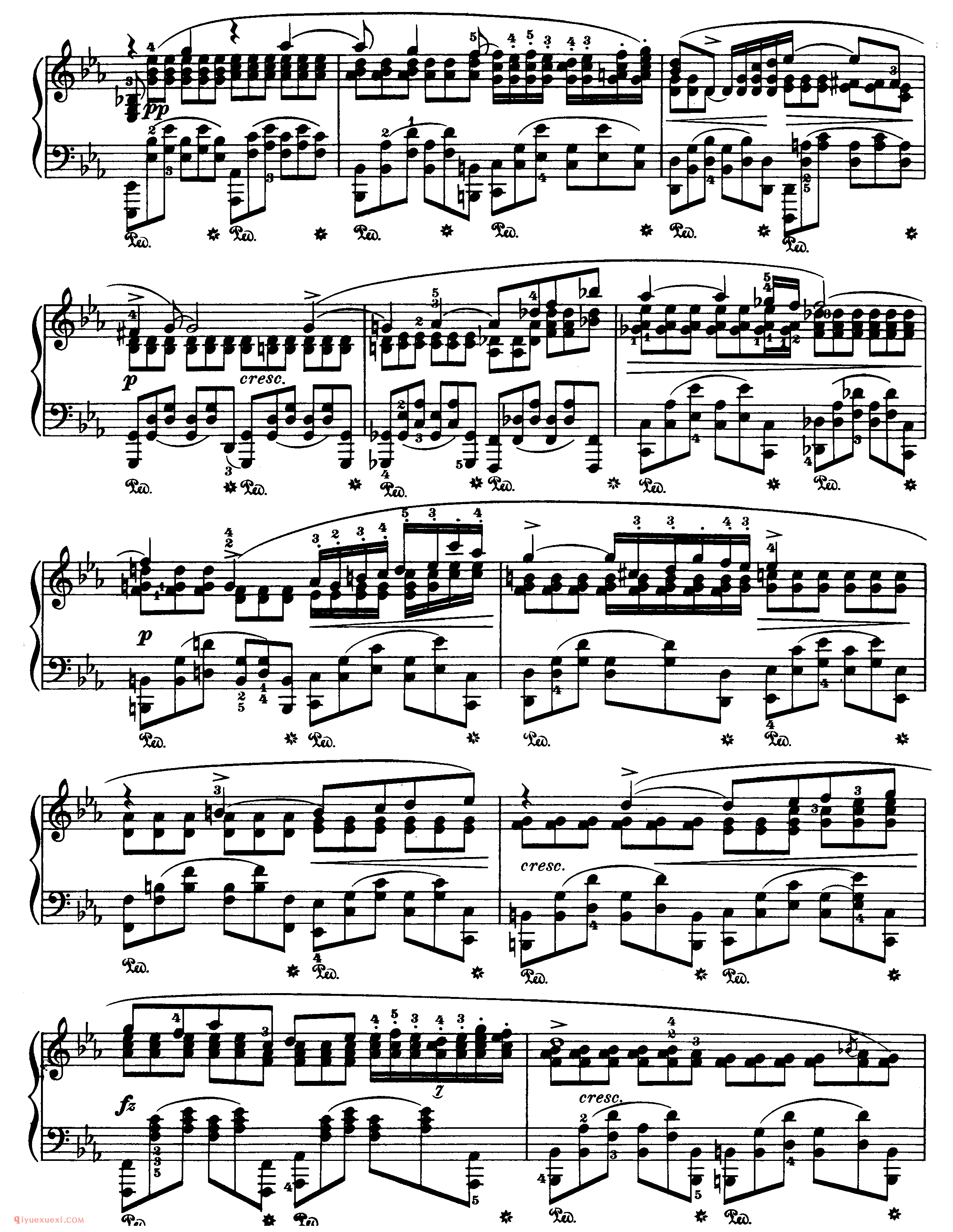 octurne op.48,no.1_c小调作品48-1_夜曲_肖邦钢琴谱