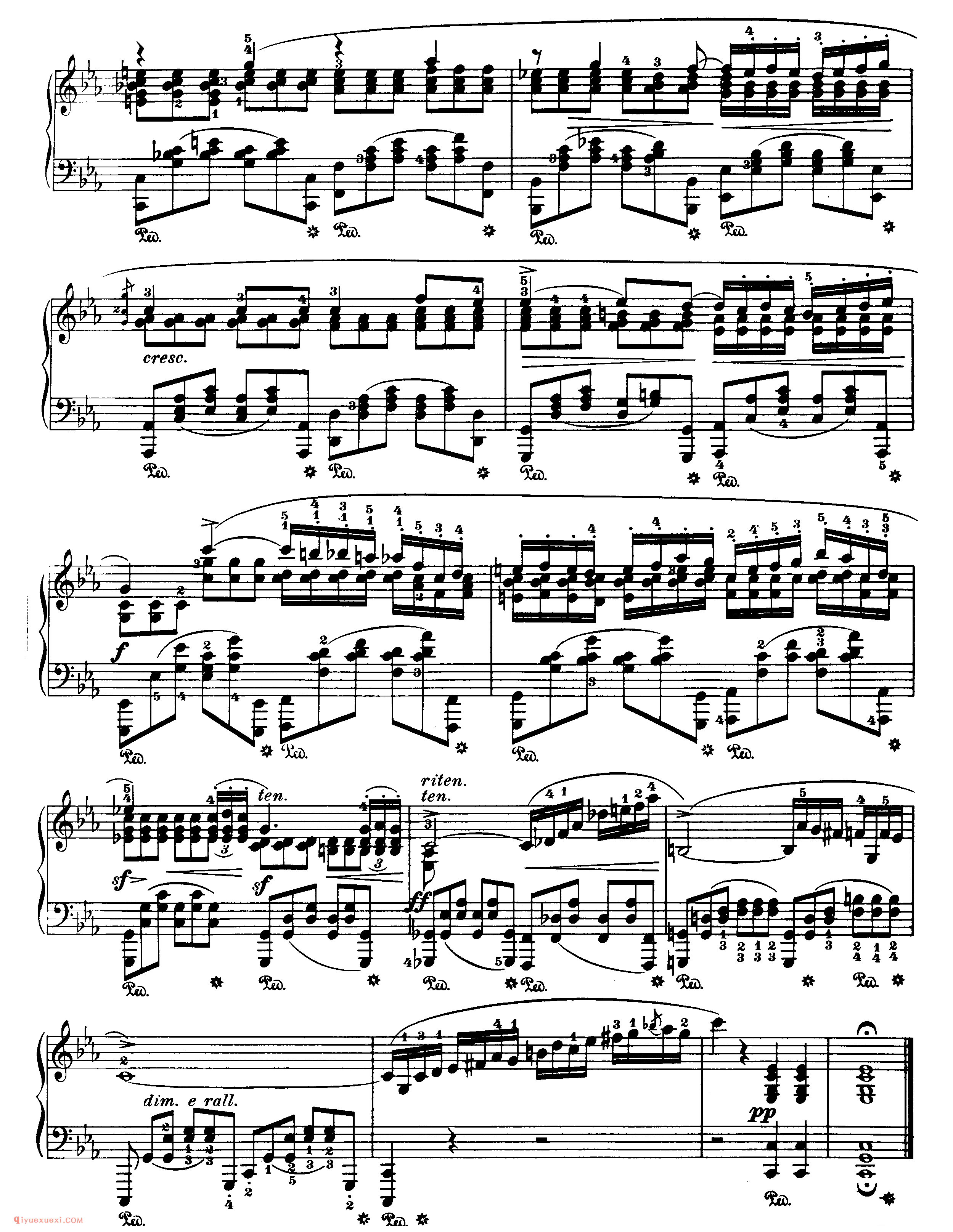 octurne op.48,no.1_c小调作品48-1_夜曲_肖邦钢琴谱