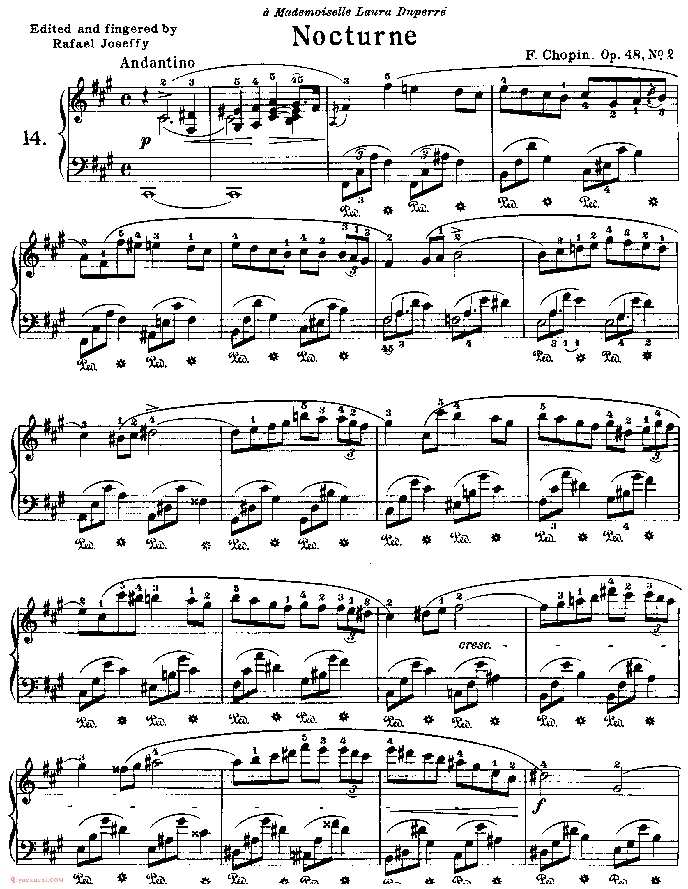 nocturne op.48,no.2_升f小调作品48-2_夜曲_肖邦钢琴谱