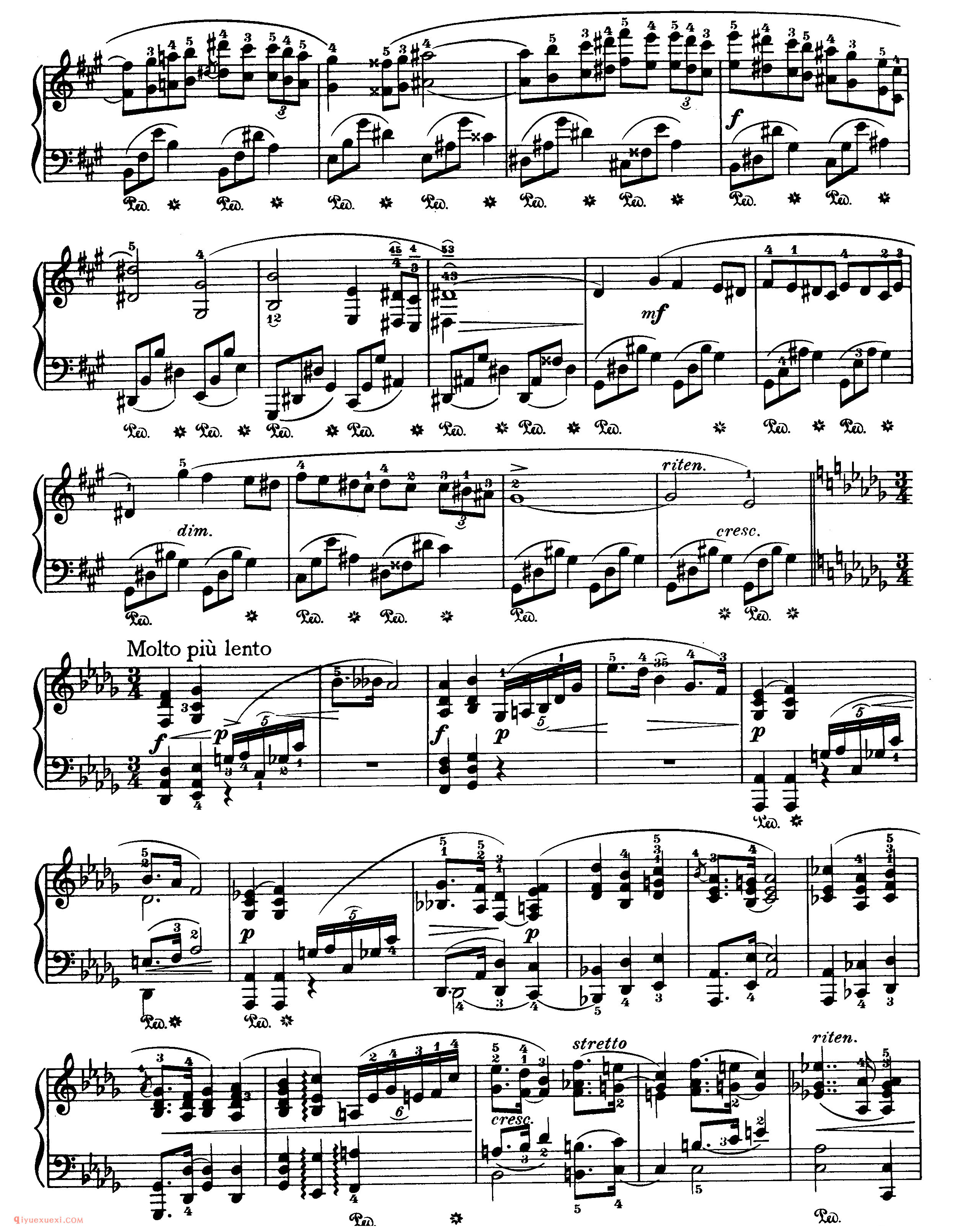 nocturne op.48,no.2_升f小调作品48-2_夜曲_肖邦钢琴谱