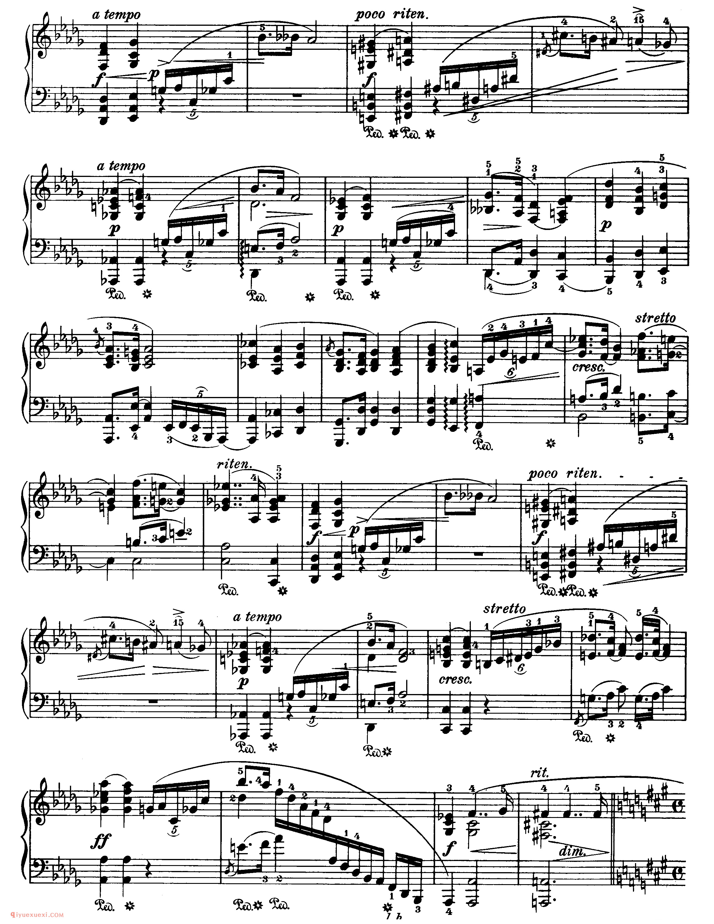 nocturne op.48,no.2_升f小调作品48-2_夜曲_肖邦钢琴谱