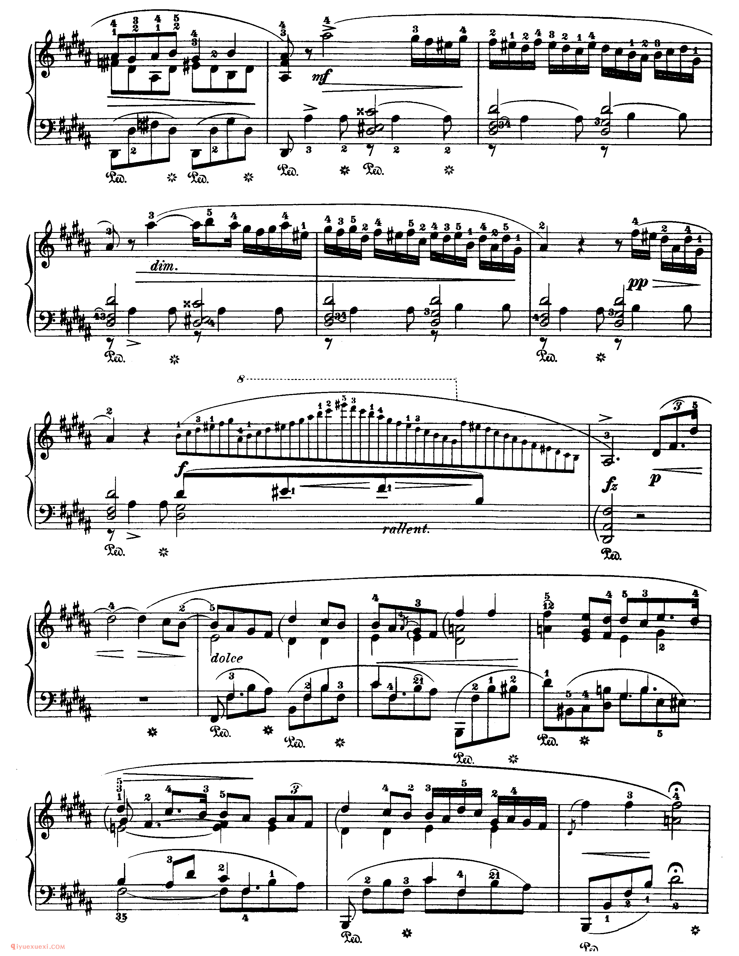 nocturne op.62,no.1_B大调作品62-1_夜曲_肖邦钢琴谱