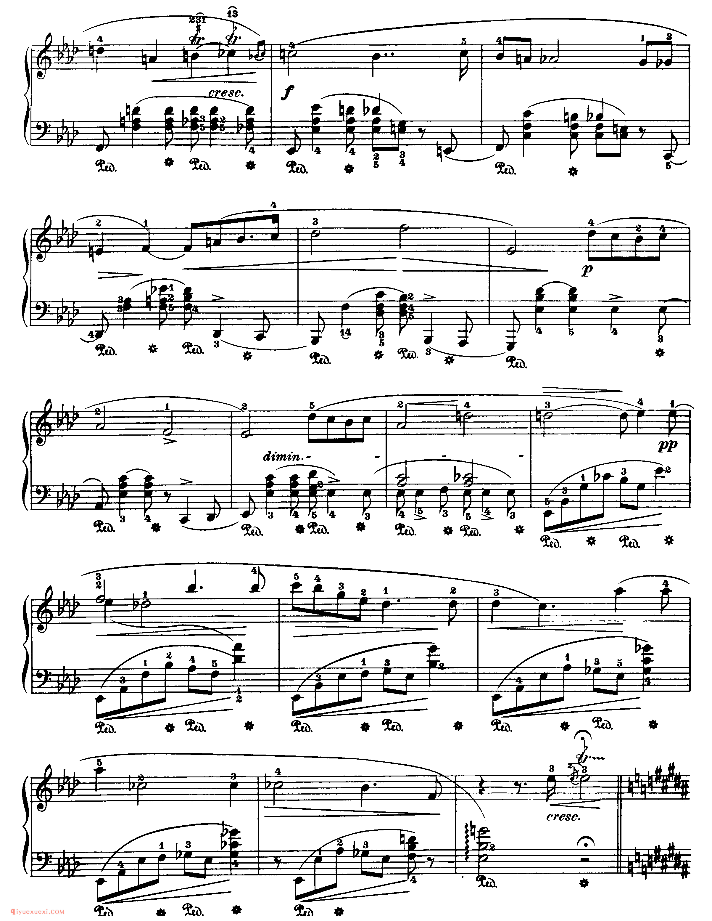 nocturne op.62,no.1_B大调作品62-1_夜曲_肖邦钢琴谱