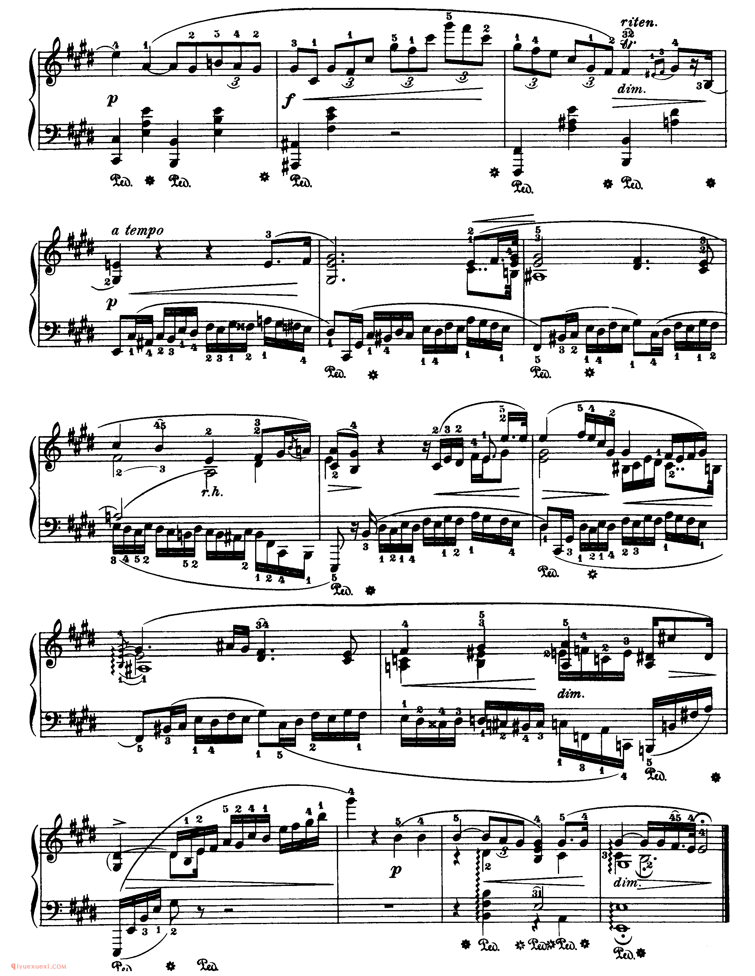 nocturne op.62,no.2_E大调作品62-2_夜曲_肖邦钢琴谱