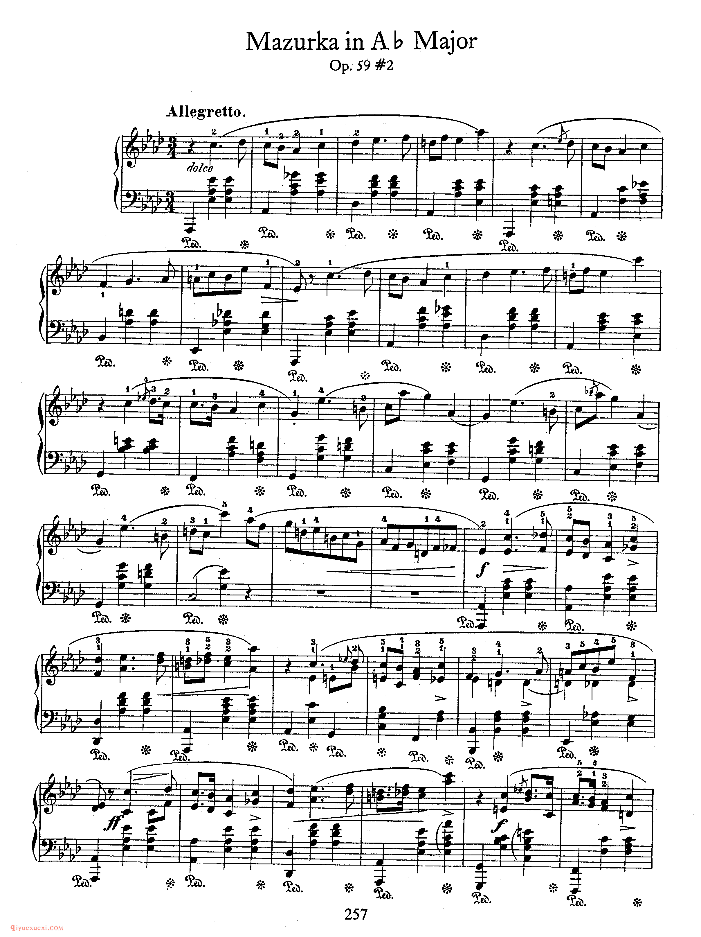 3 Mazurkas, Op 59-1-2-3_玛祖卡_肖邦钢琴谱