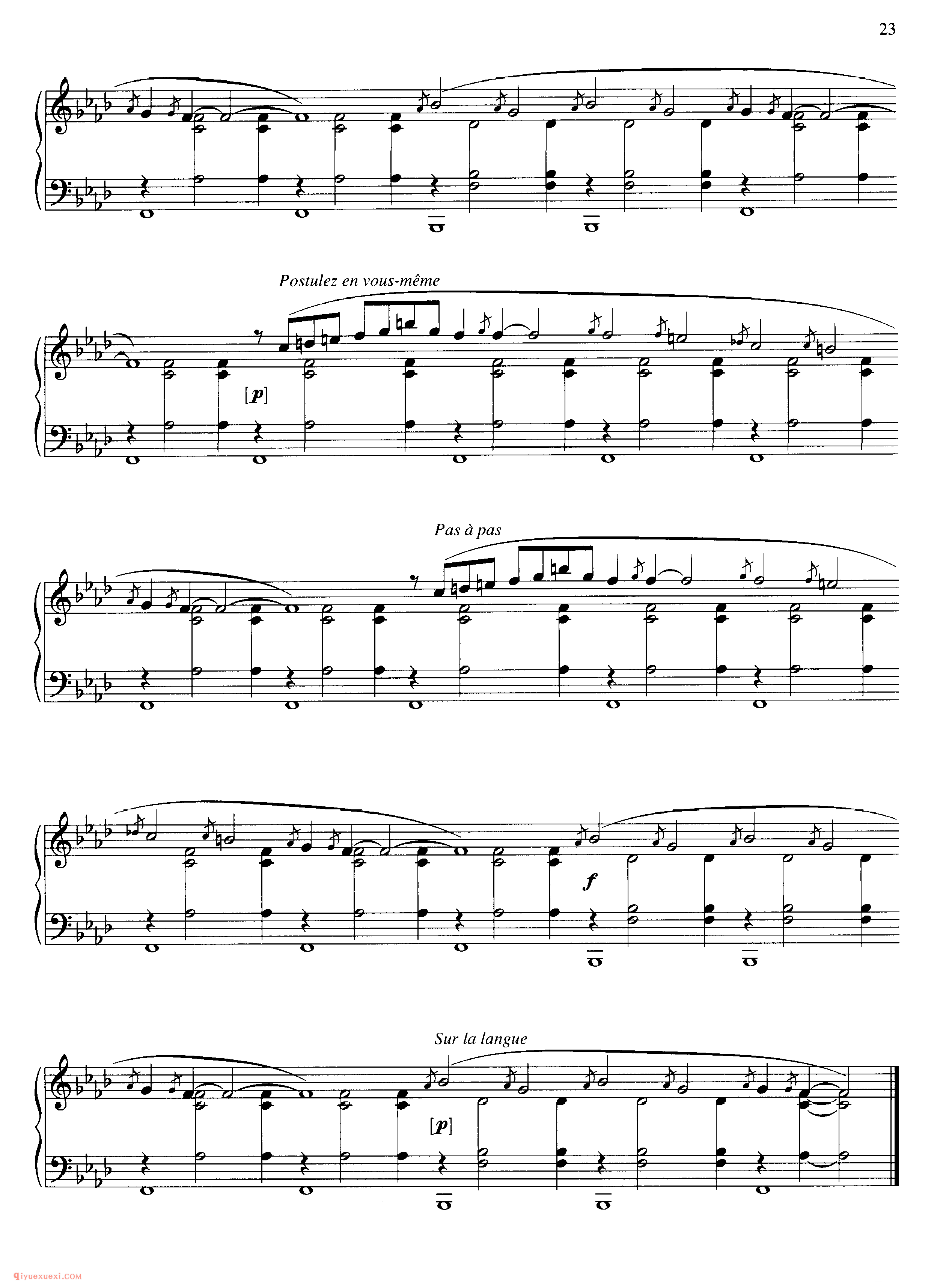 Eric Satie_Six Gnossiennes_萨蒂钢琴谱