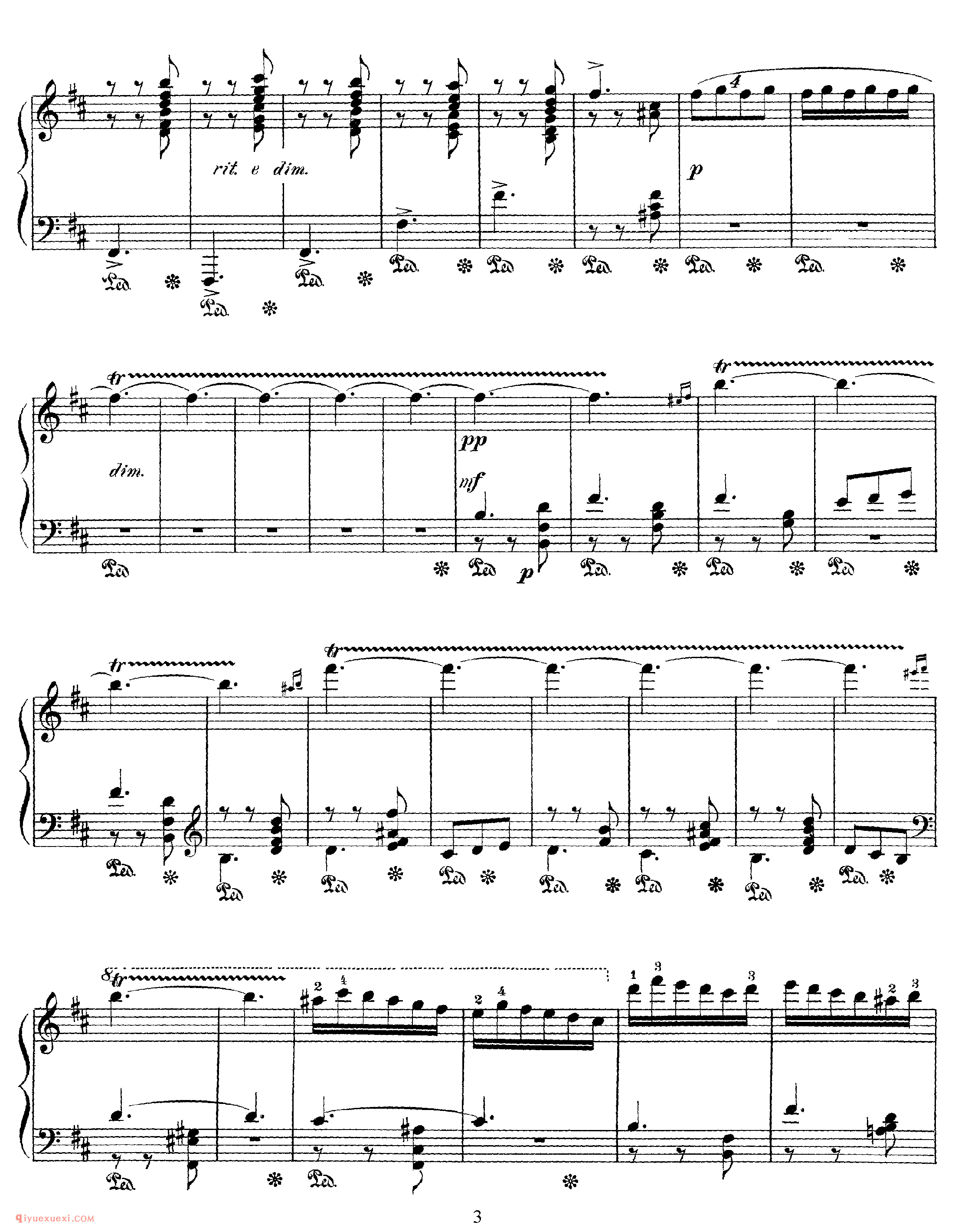 无词浪漫曲 Romance Without Words_圣桑钢琴谱