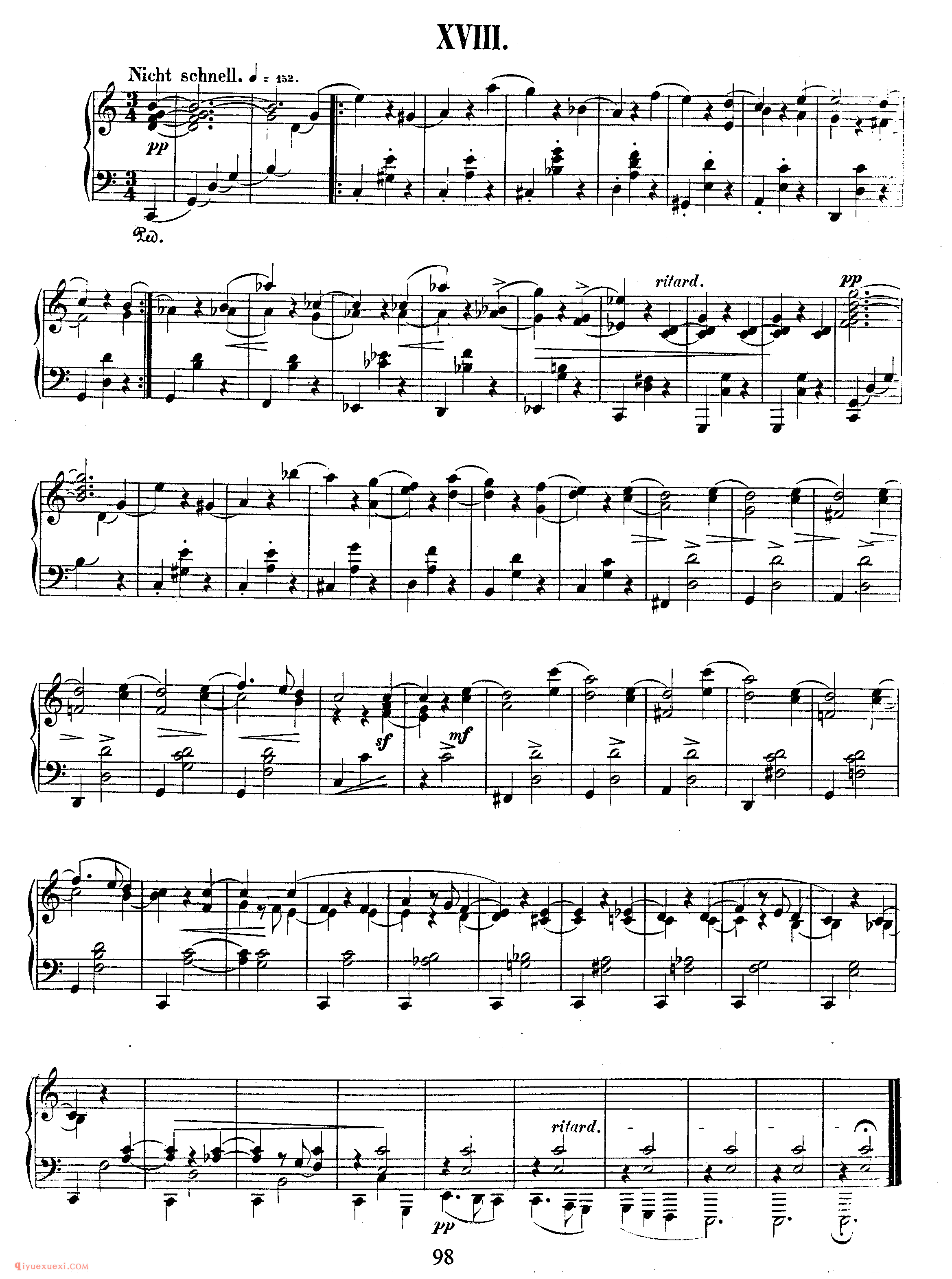 舒曼《大卫同盟舞曲》作品6_Schumann Davidsbundlertanze Op.6_舒曼钢琴谱