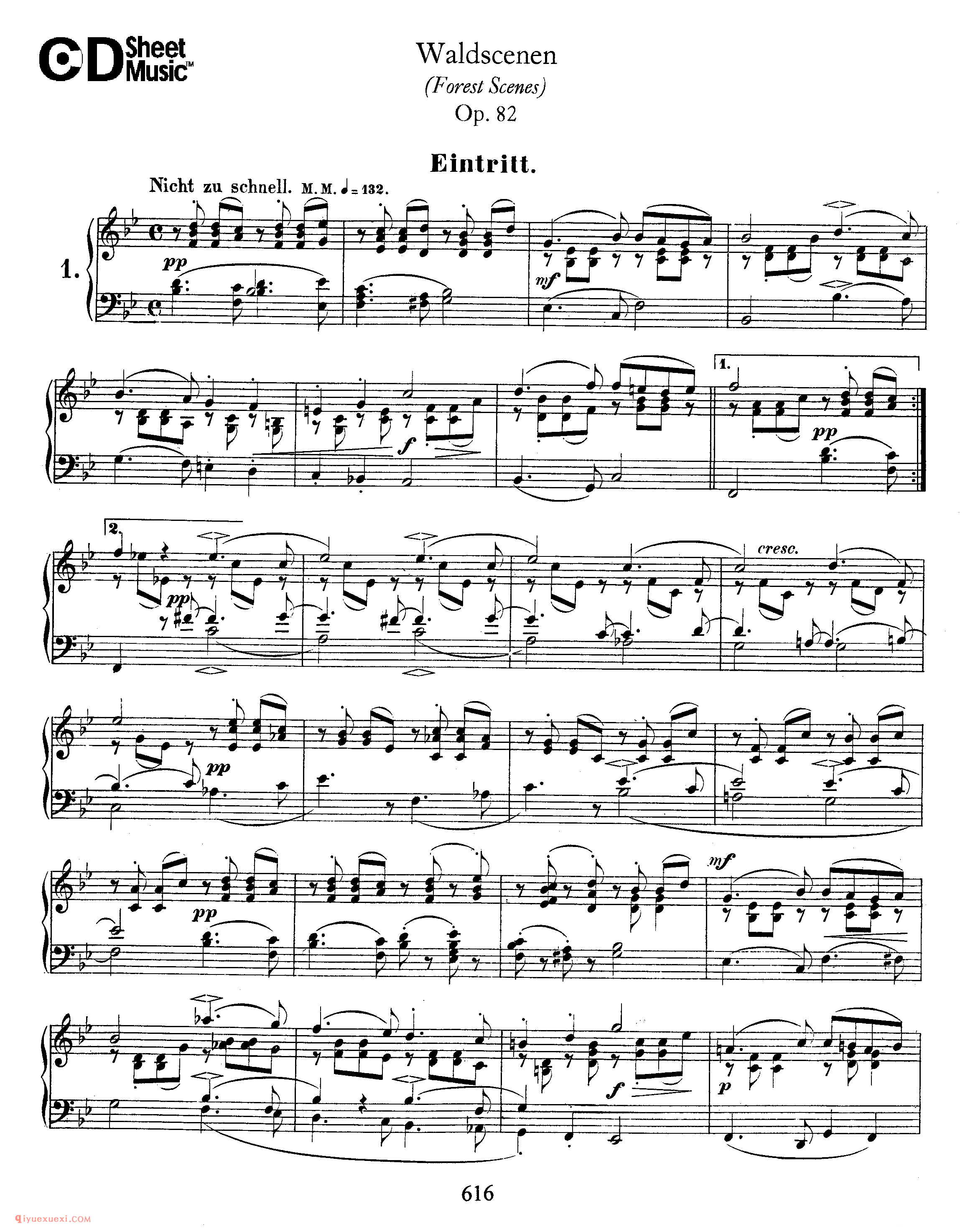 舒曼《森林情境》作品82_Schumann Waldszenen Op.82_舒曼钢琴谱