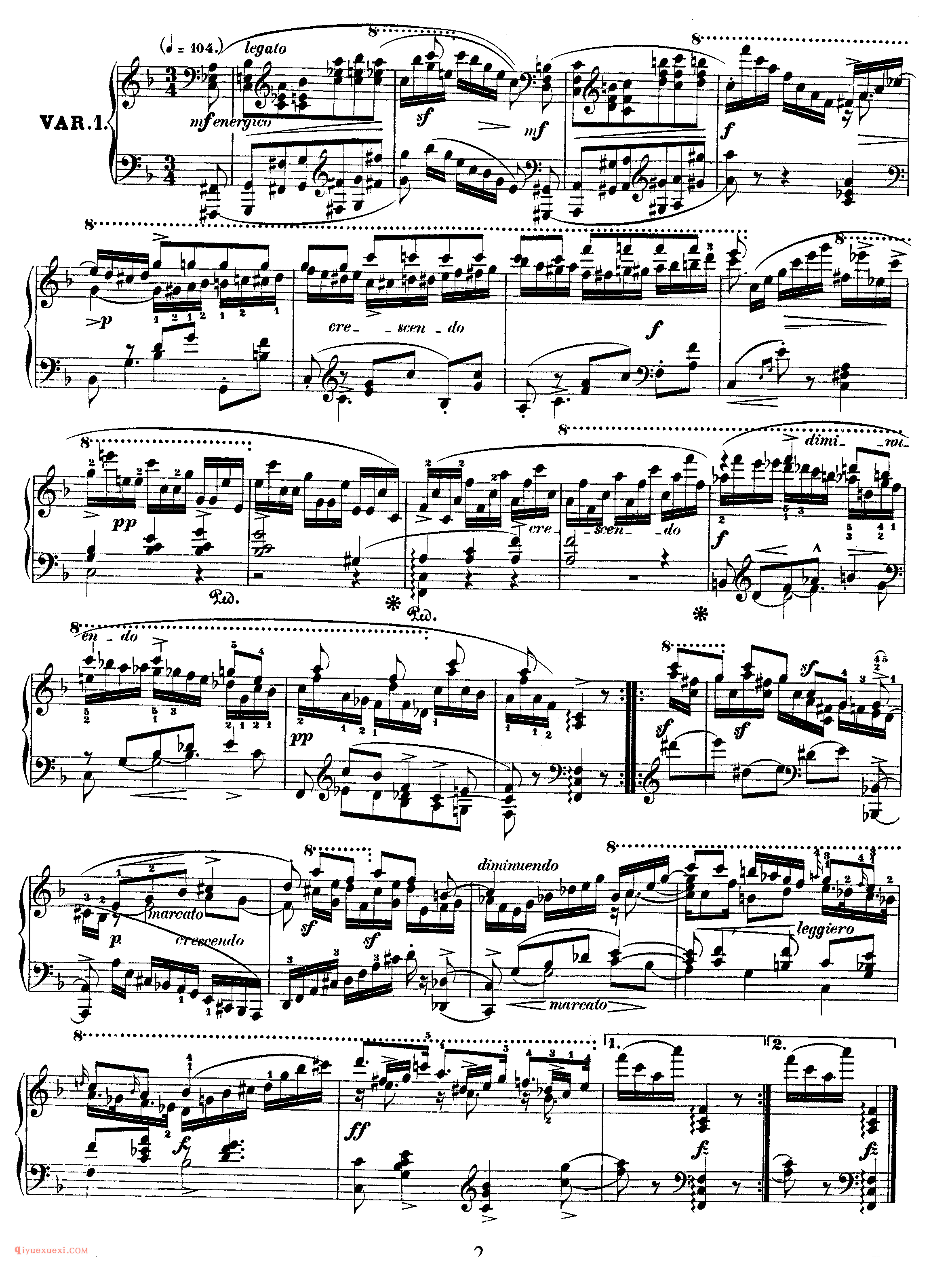 舒曼《阿贝格变奏曲》作品1_Schumann Abegg Variations Op.1_舒曼钢琴谱