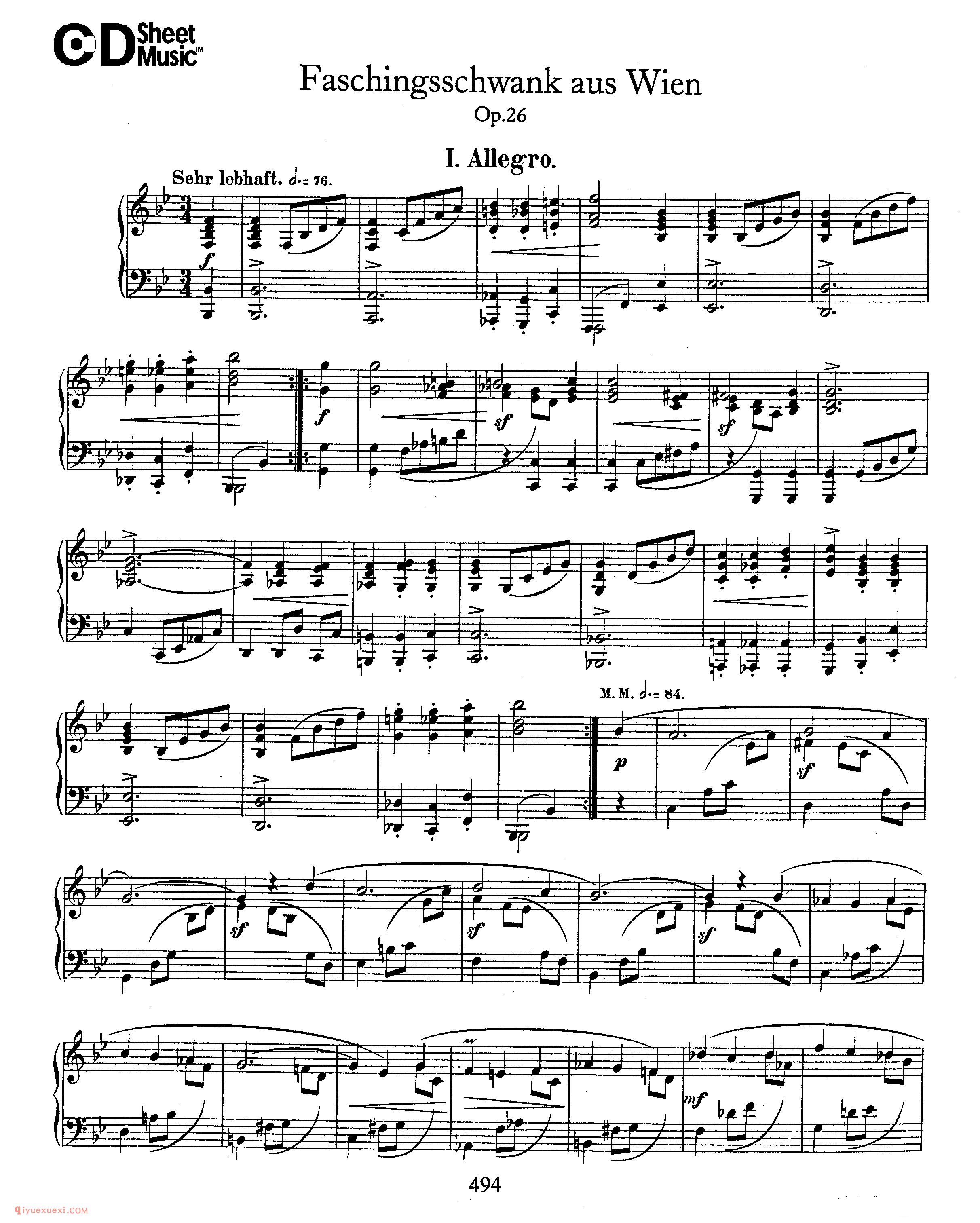 舒曼《维也纳狂欢节》作品26_Schumann Faschingsschwank aus Wien Op.26_舒曼钢琴谱