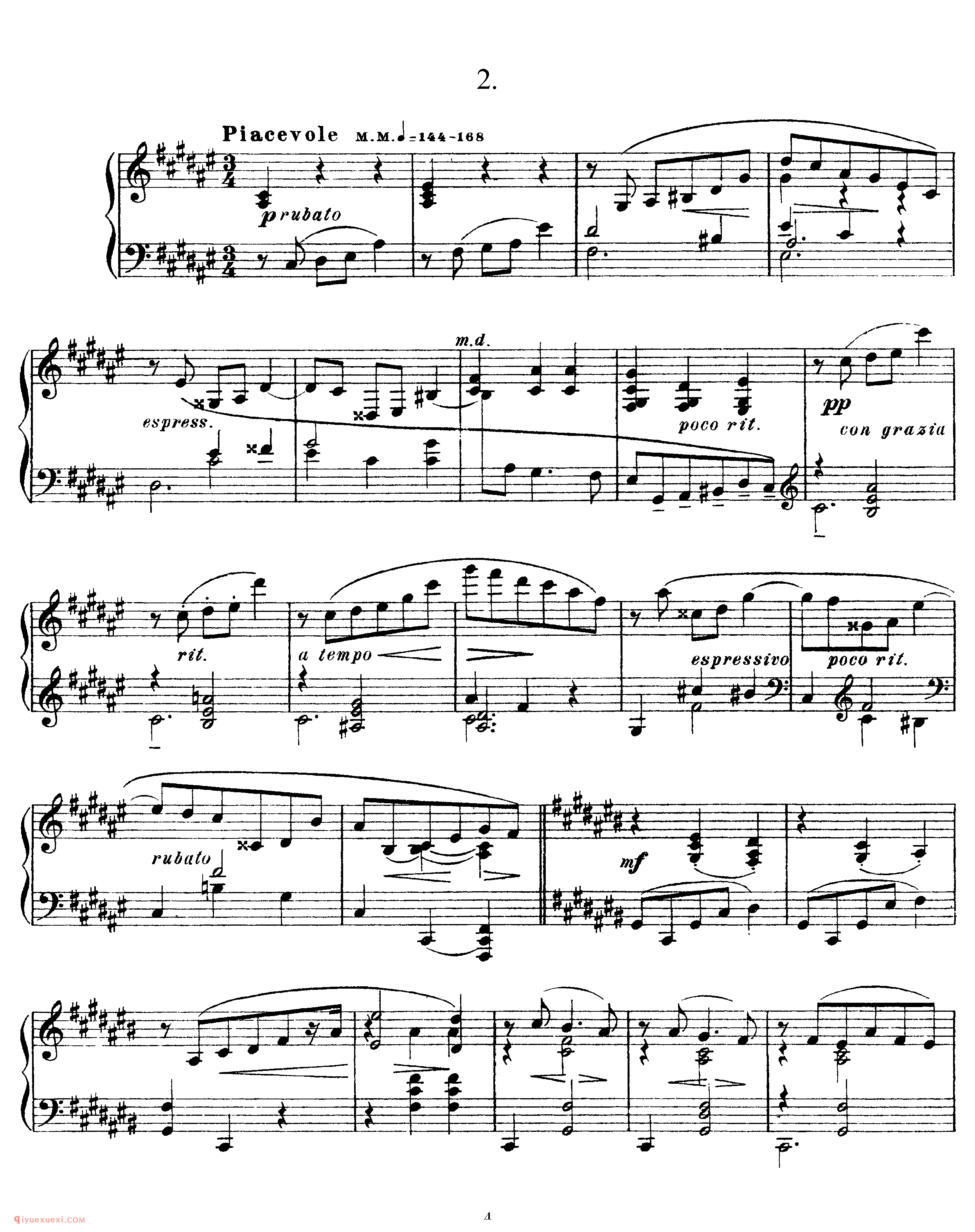 斯克里亚宾《两首玛祖卡舞曲》作品40_斯克里亚宾钢琴谱