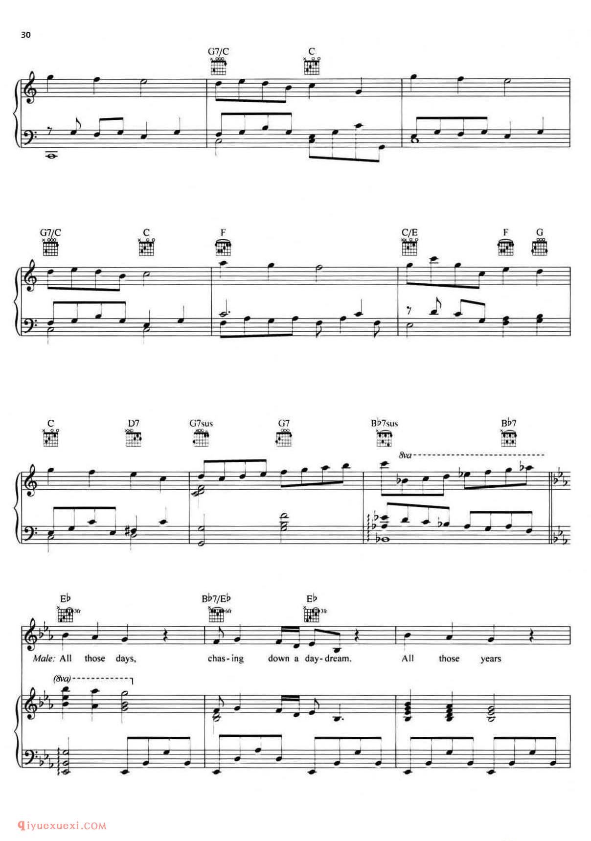 I See The Light_酷玩乐队(Coldplay)_钢琴乐谱