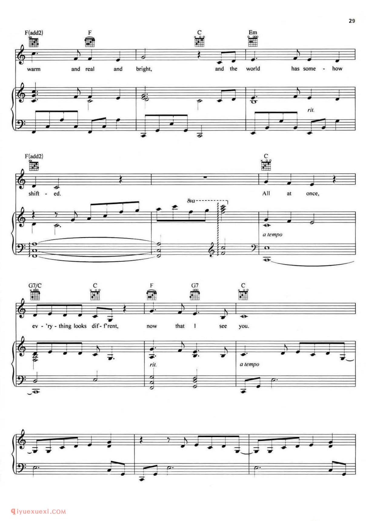 I See The Light_酷玩乐队(Coldplay)_钢琴乐谱