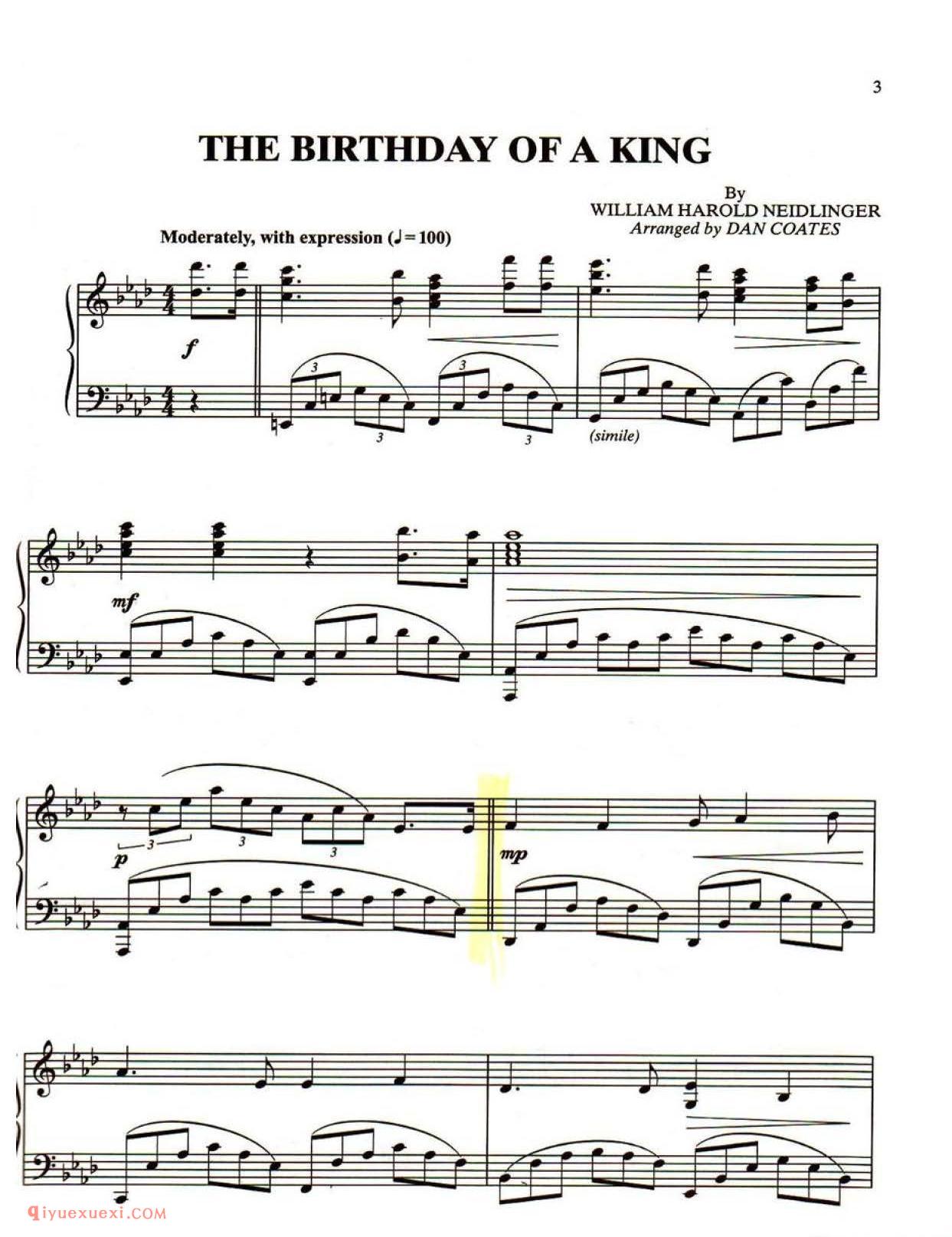 The Birthday of a King_It's Christmas 圣诞钢琴乐曲谱