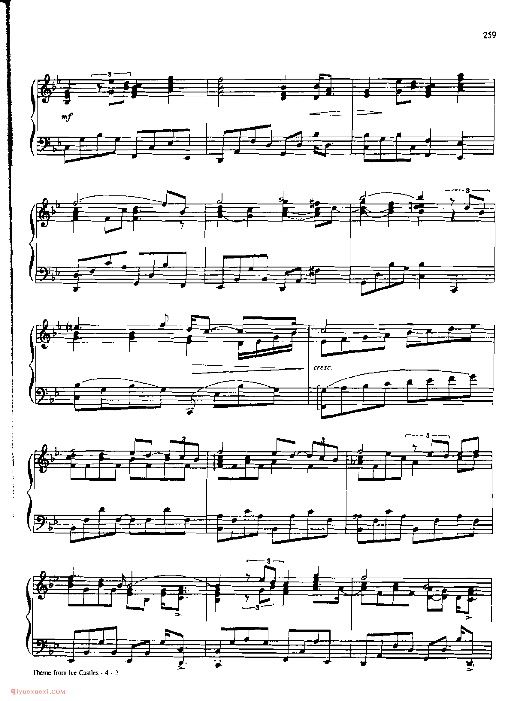 THEME FROM ICE CASTLES_丹·考斯特_Dan Coates_钢琴高级独奏乐曲谱