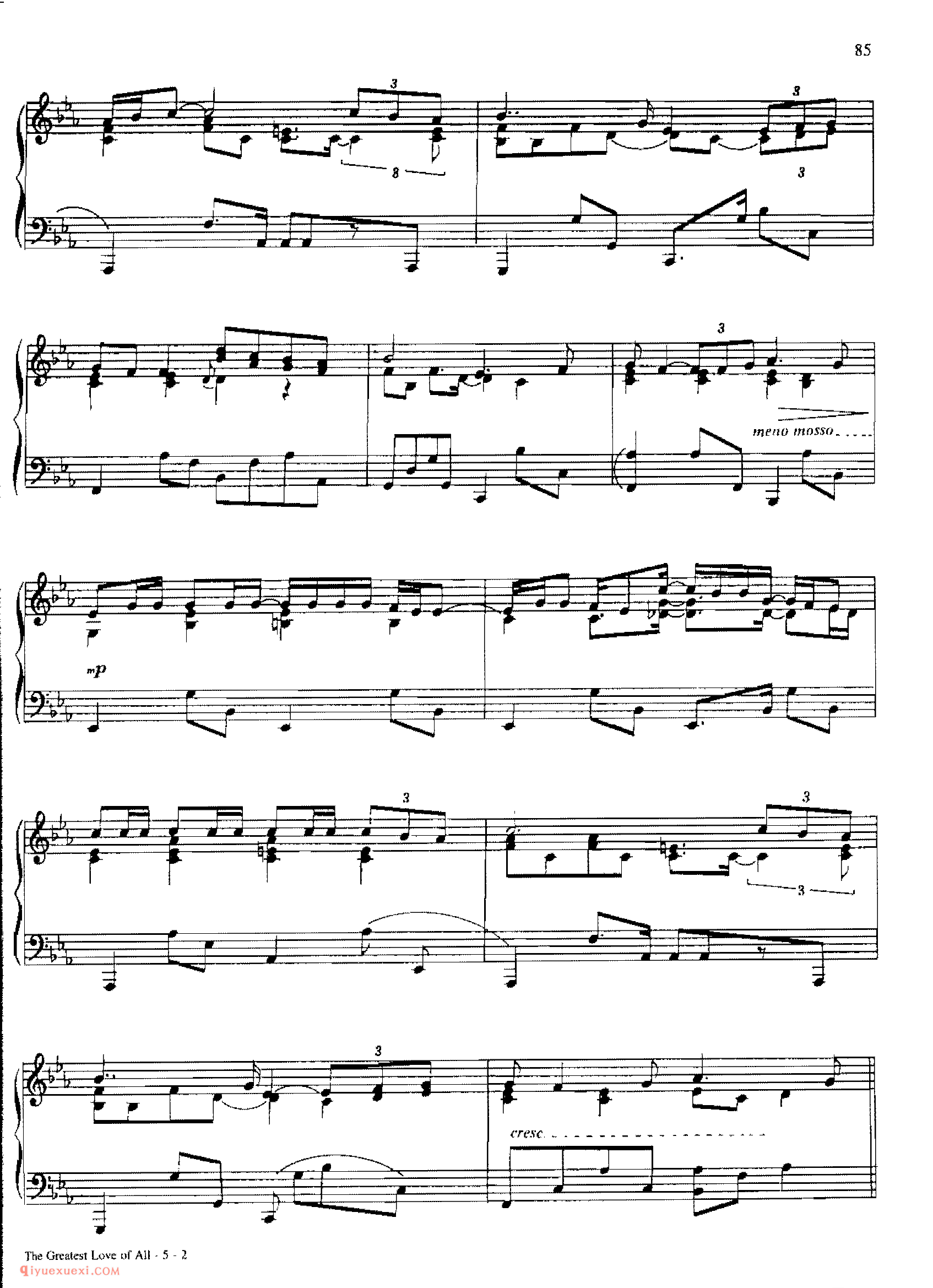 THE GREATEST LOVE OF ALL_丹·考斯特_Dan Coates_钢琴高级独奏乐曲谱