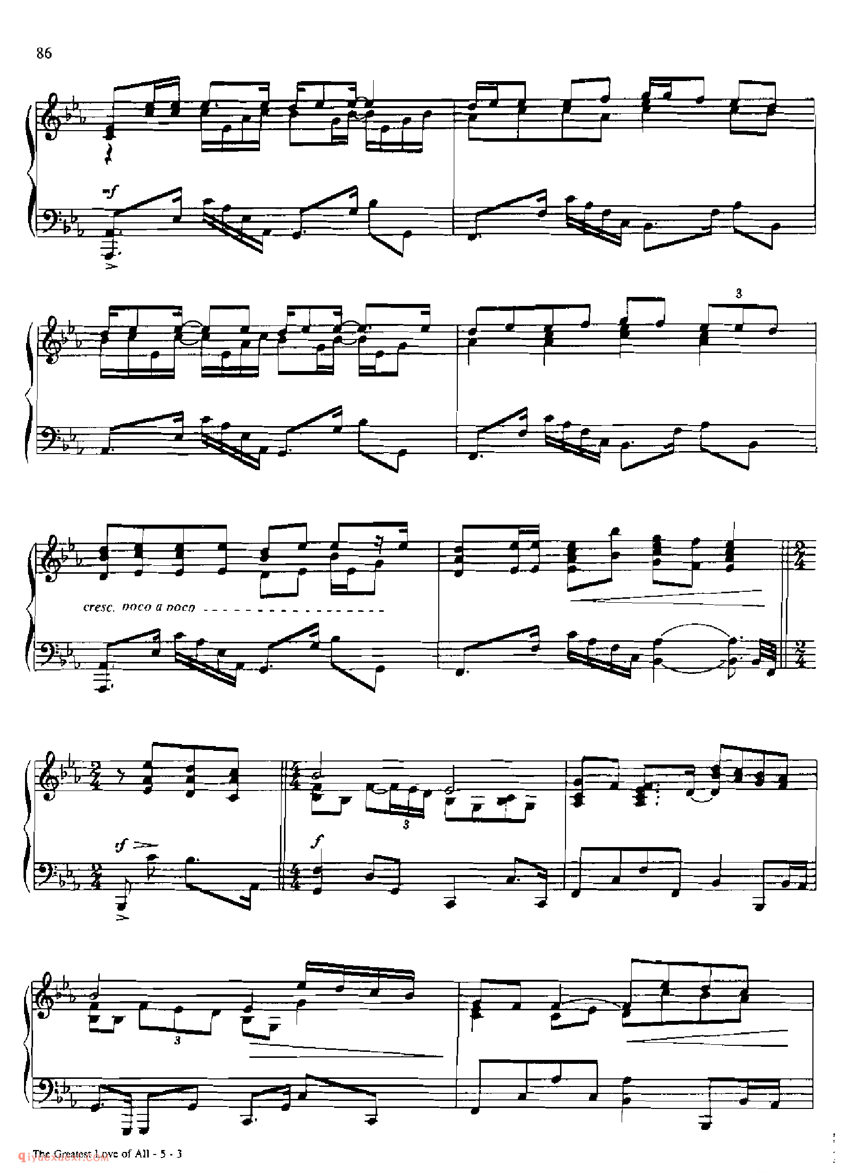 THE GREATEST LOVE OF ALL_丹·考斯特_Dan Coates_钢琴高级独奏乐曲谱