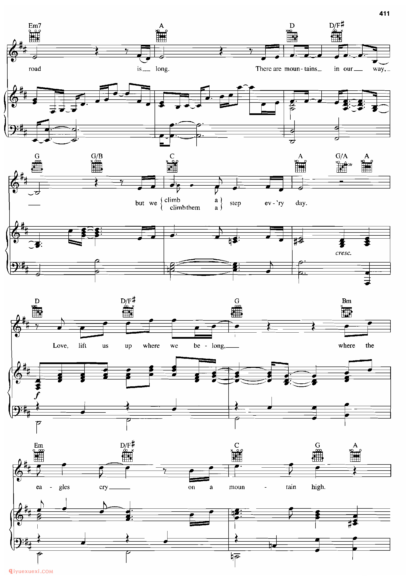 UP WHERE WE BELONG_钢琴•声乐•吉他_世界经典影视乐曲谱