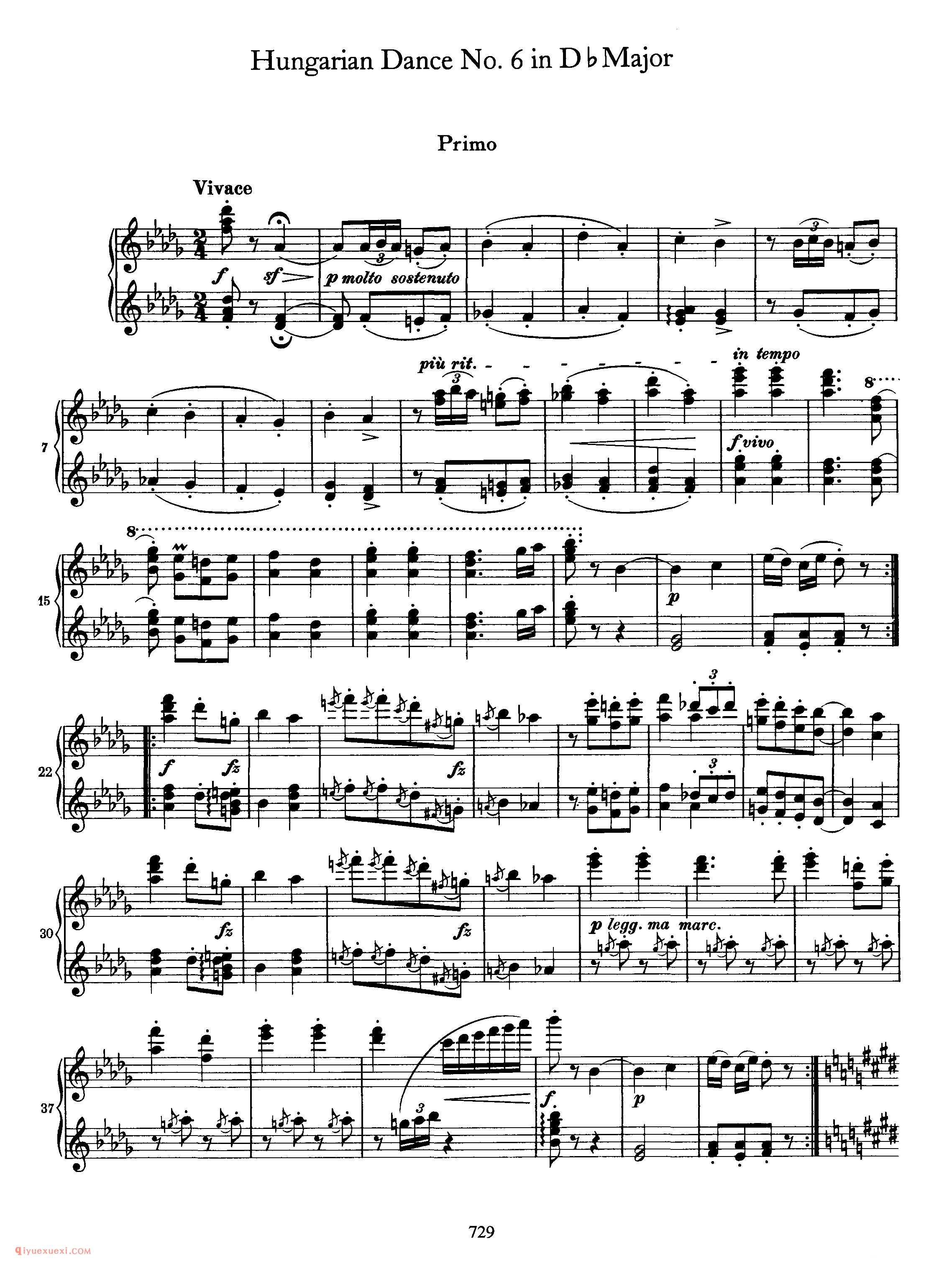 Hungarian Dance No. 6 in DbMajor_勃拉姆斯《匈牙利舞曲》四手联弹