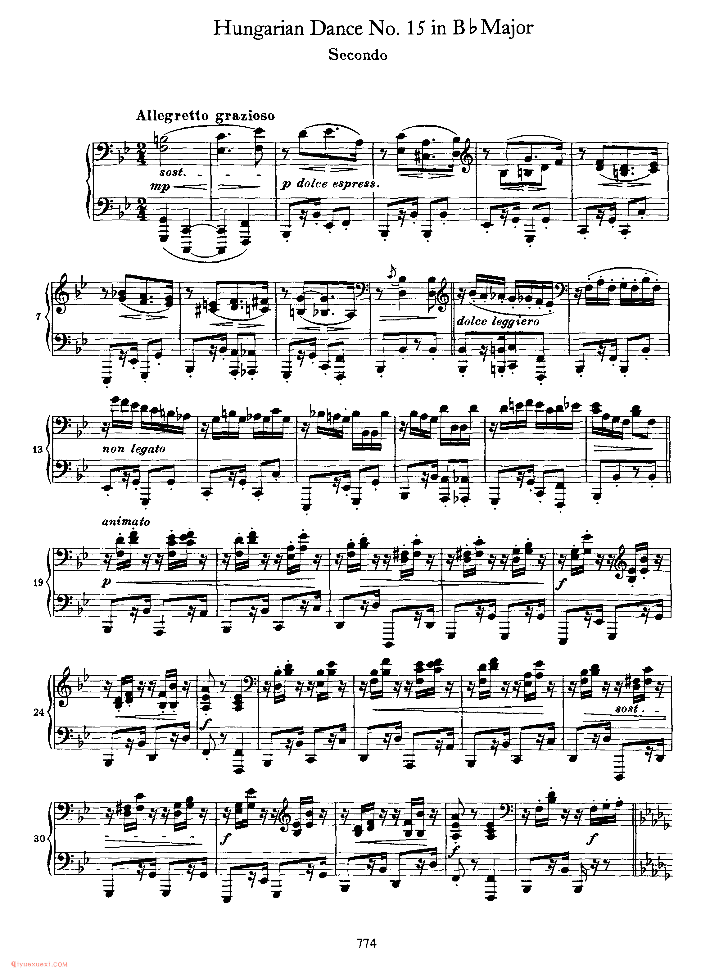 Hungarian Dance No. 15 in BbMajor_勃拉姆斯《匈牙利舞曲》四手联弹