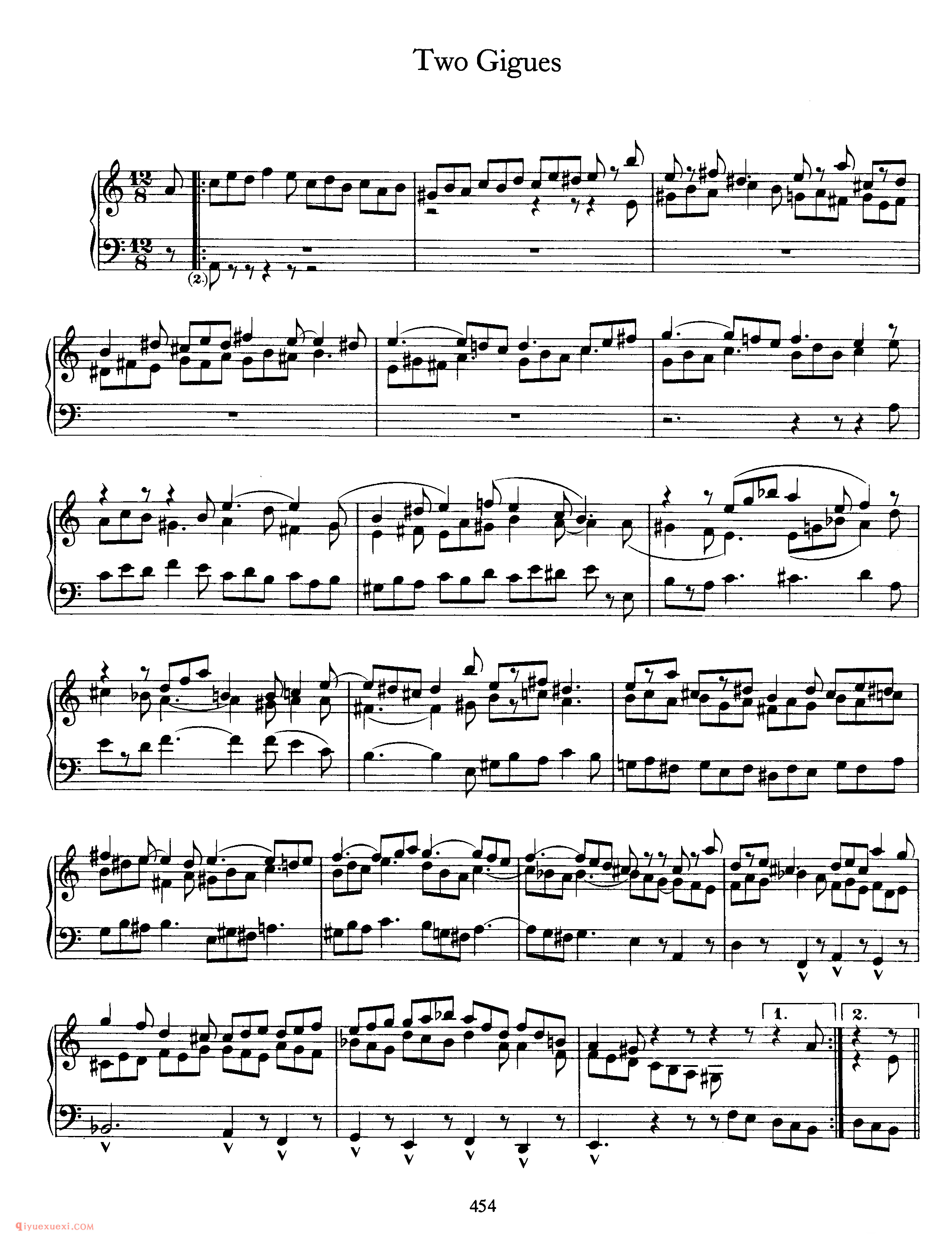 勃拉姆斯 2首吉格舞曲 2 Gigues Brahms_约翰内斯·勃拉姆斯钢琴乐曲