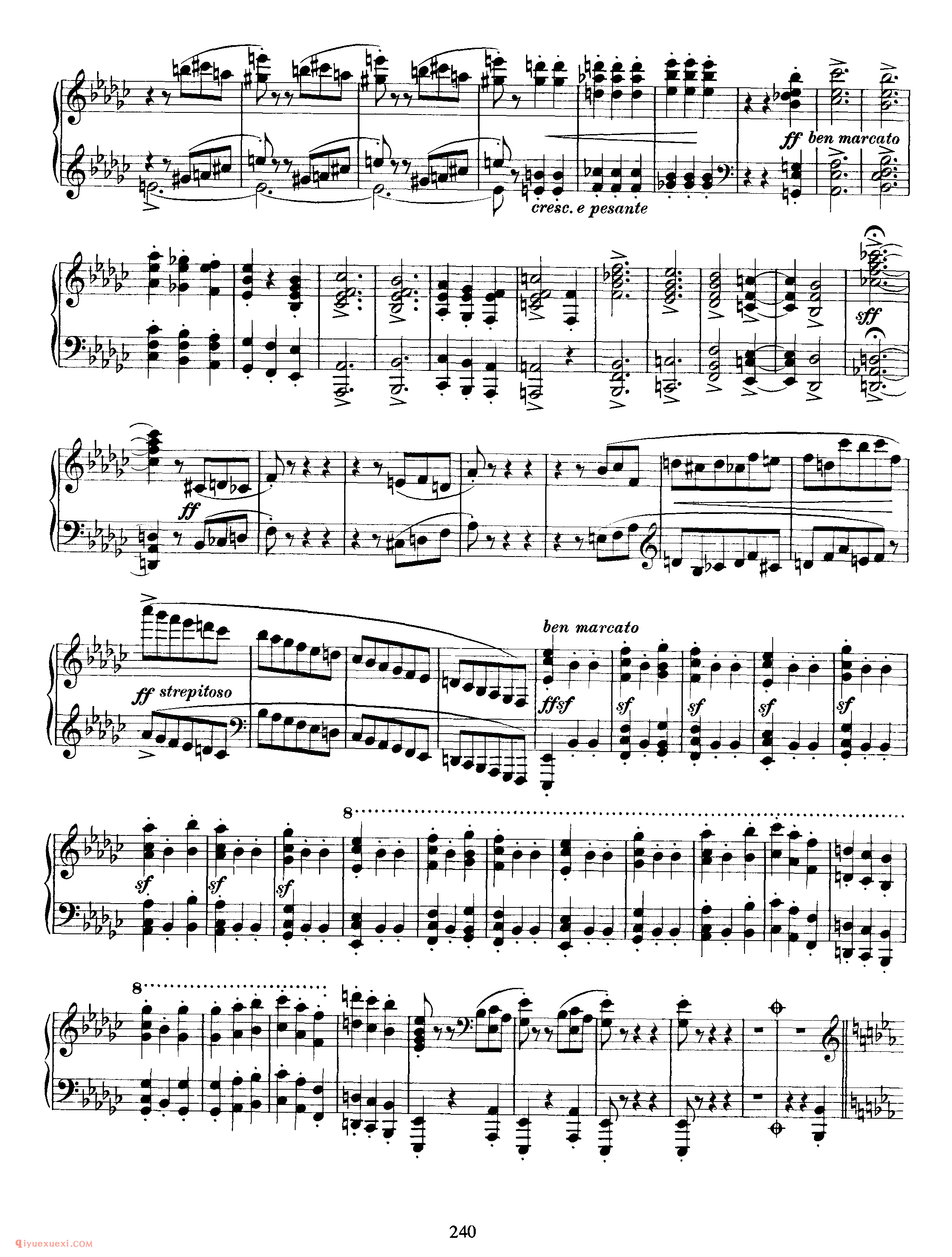 勃拉姆斯《谐谑曲》作品4_ Scherzo Op.4_约翰内斯·勃拉姆斯钢琴乐谱