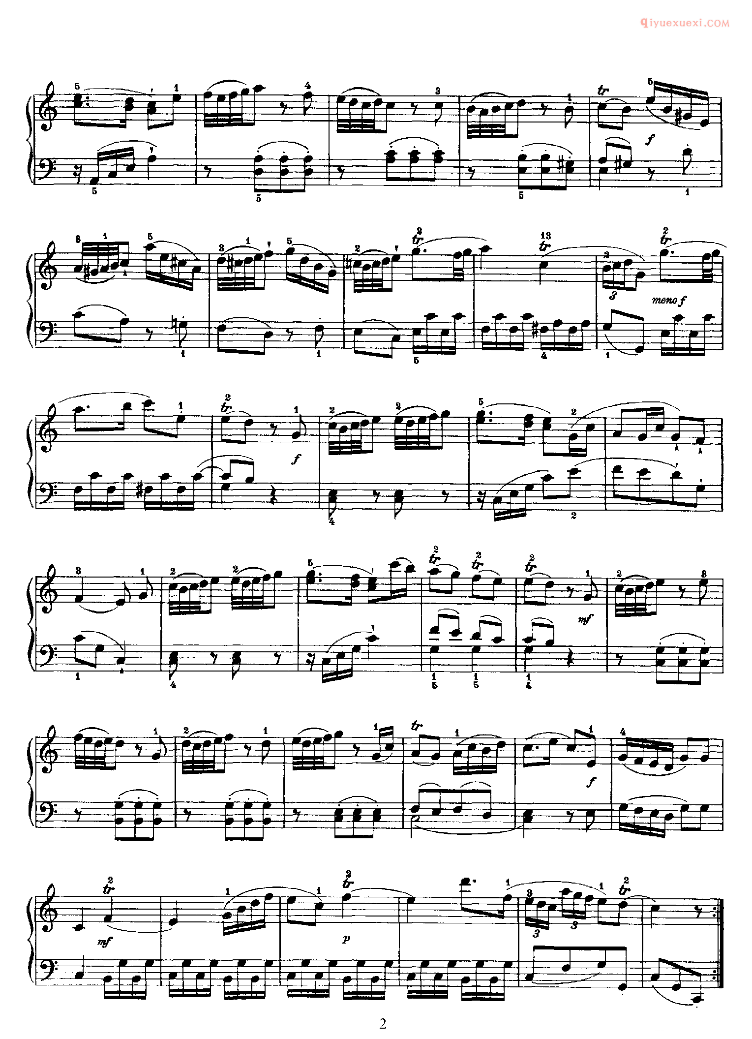 海顿C大调《第9钢琴奏鸣曲》Franz Joseph Haydn Sonata in C Major_海顿钢琴谱