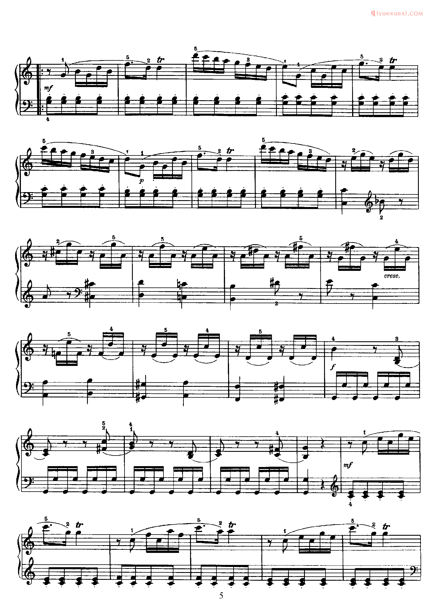 海顿C大调《第9钢琴奏鸣曲》Franz Joseph Haydn Sonata in C Major_海顿钢琴谱