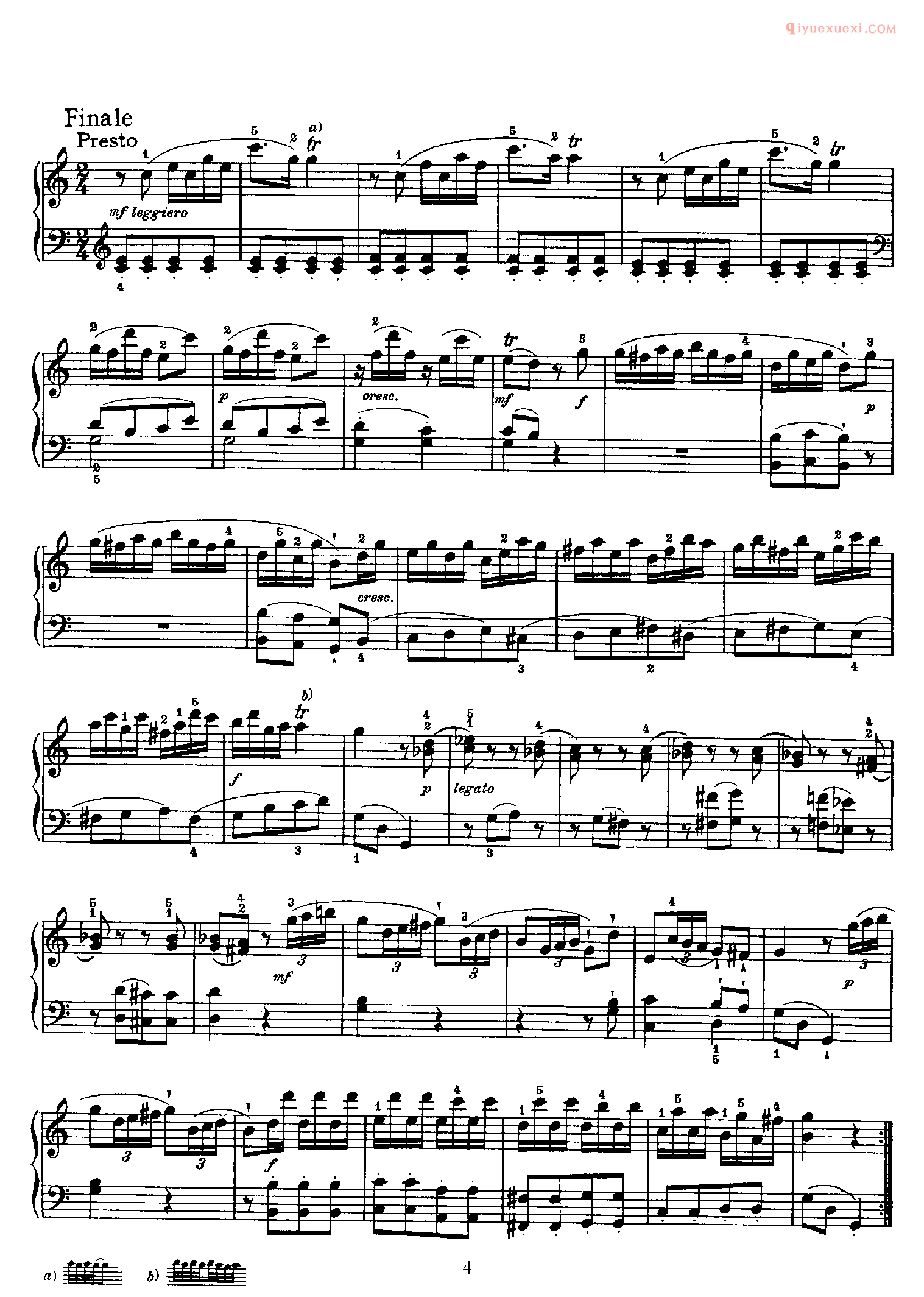 海顿C大调《第9钢琴奏鸣曲》Franz Joseph Haydn Sonata in C Major_海顿钢琴谱