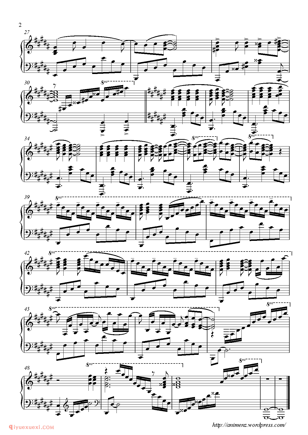 Kibou ni Tsuite 希望について NO NAME_郭迈克(Animenz)钢琴谱