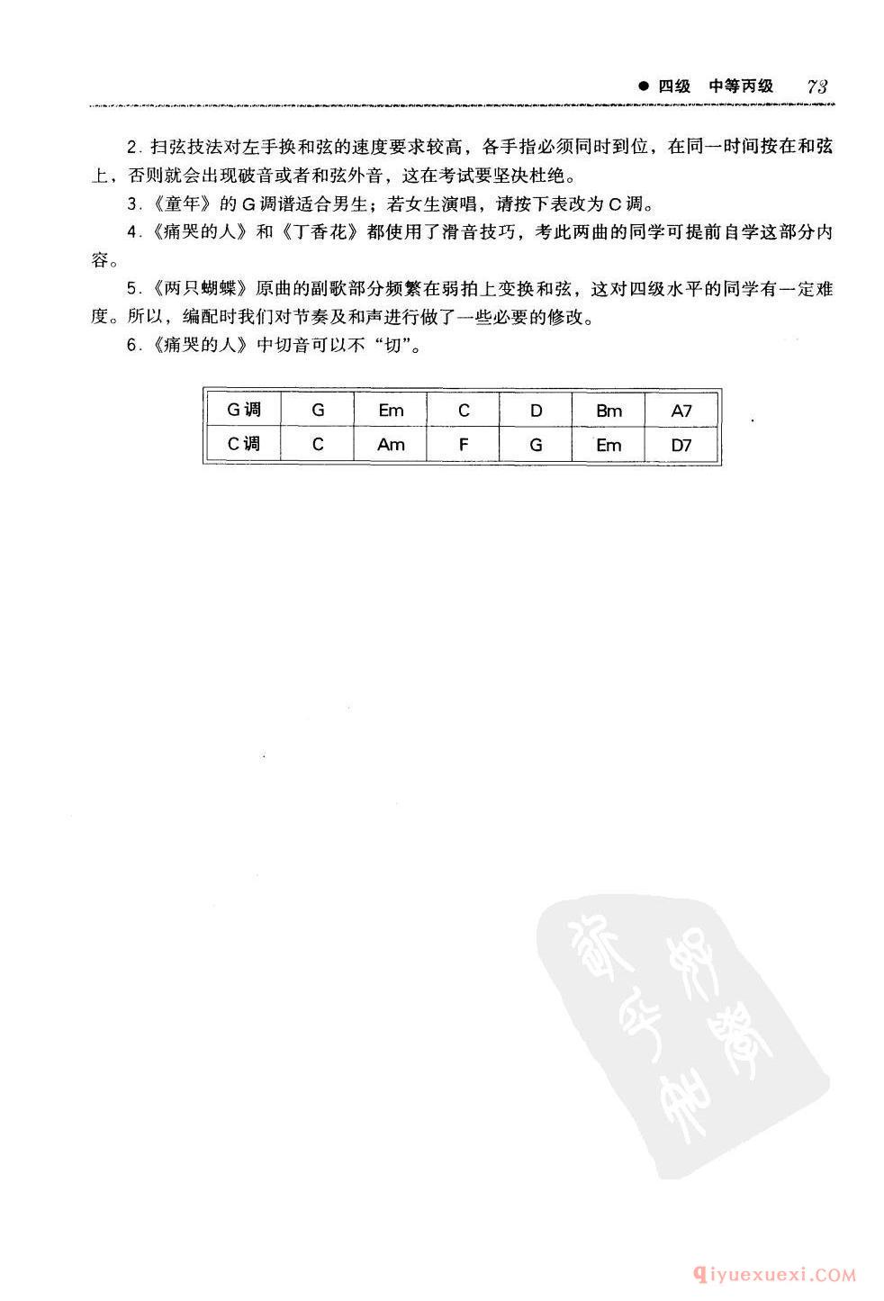 吉他常用的节奏_G大调和弦的级数_大横按_扫弦技巧