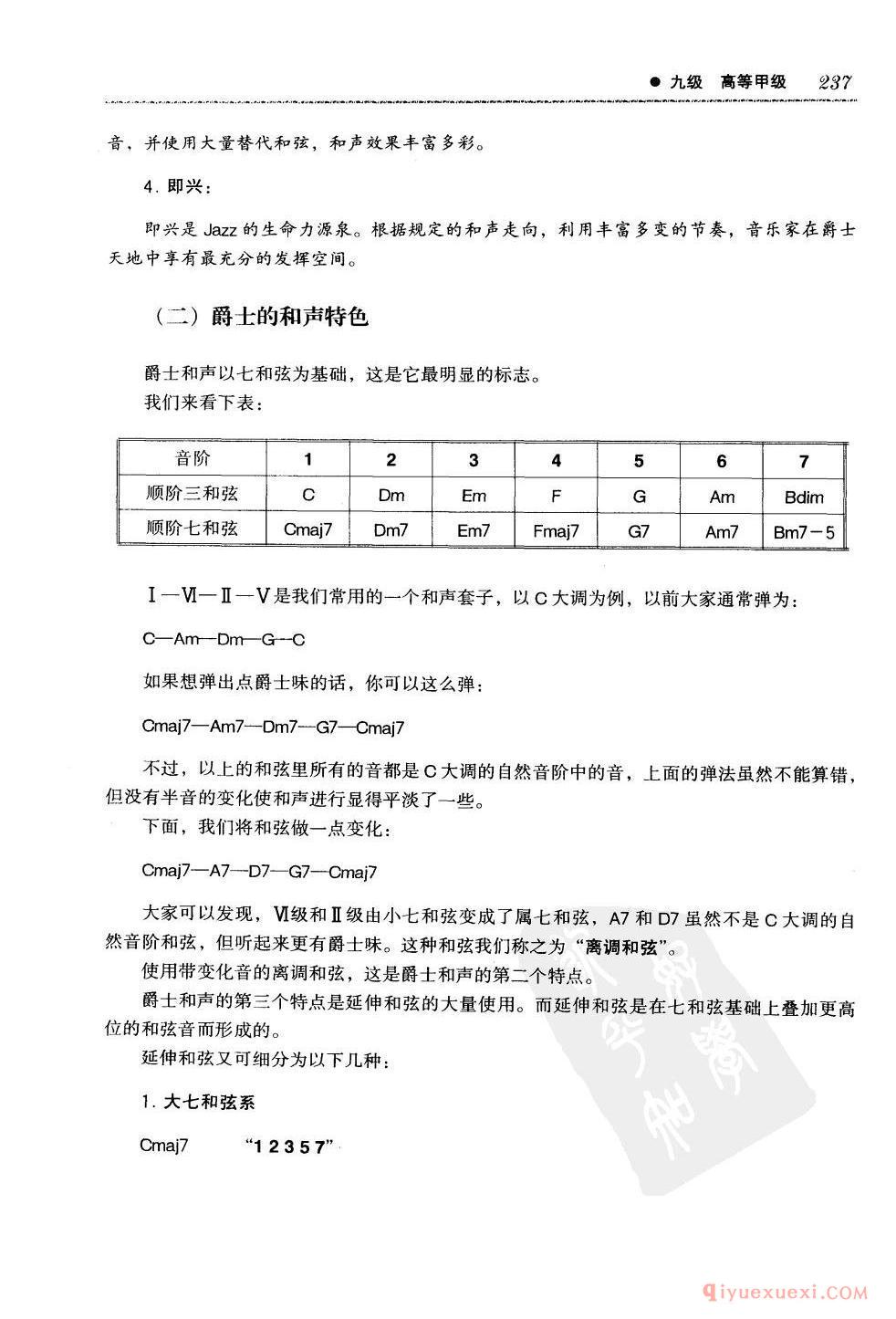 爵士概论_爵士的和声特色_技巧训练_Bossa Nova