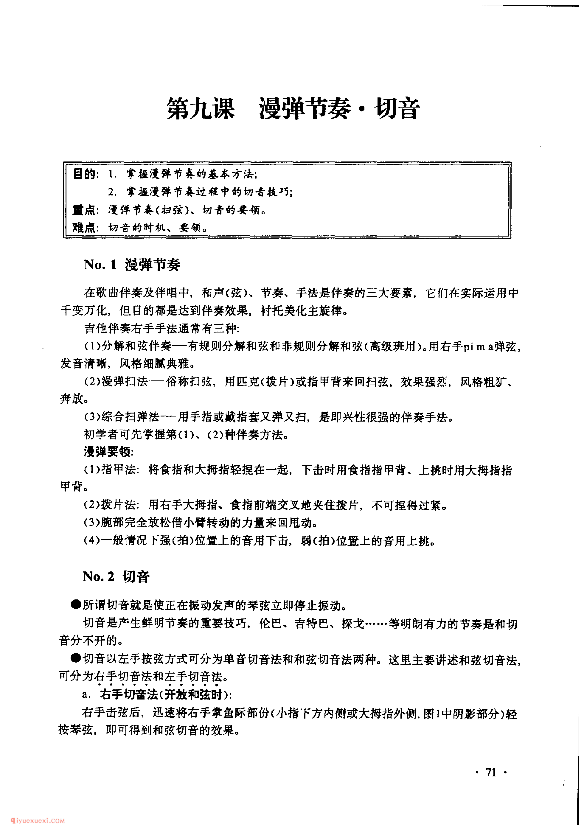 吉他漫弹节奏·切音